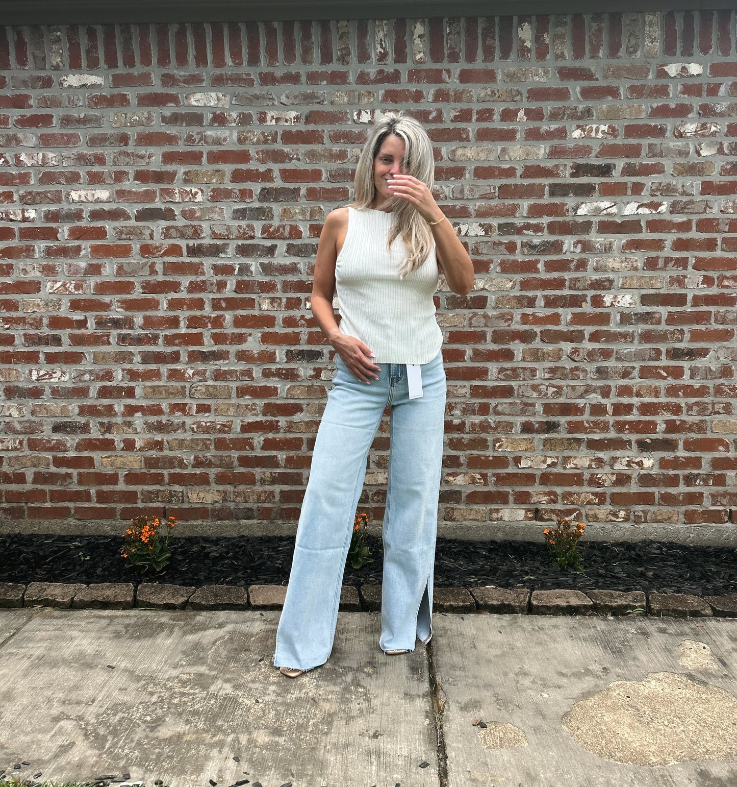 June Side Slit Jeans