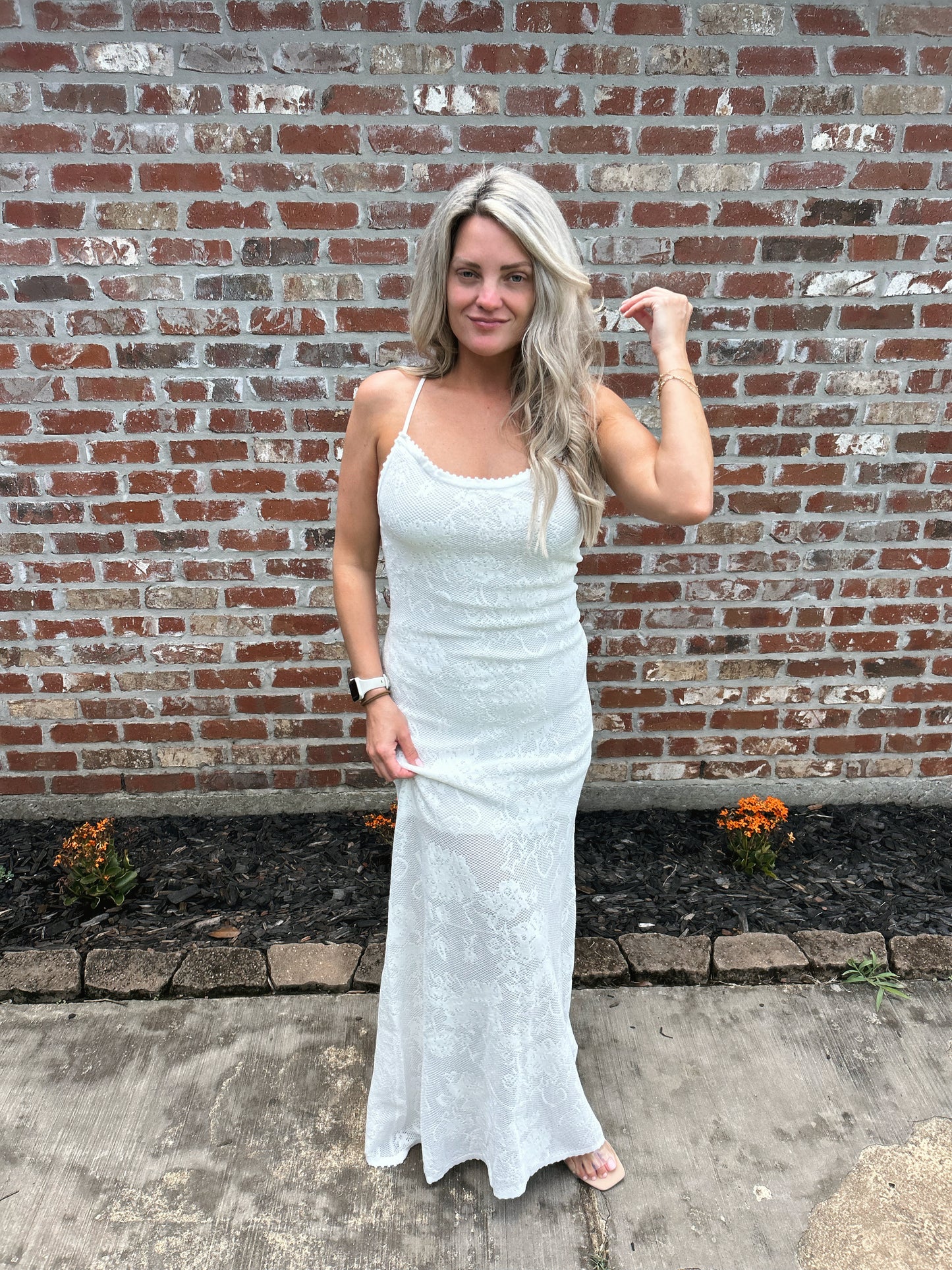 Palms Maxi Dress -White