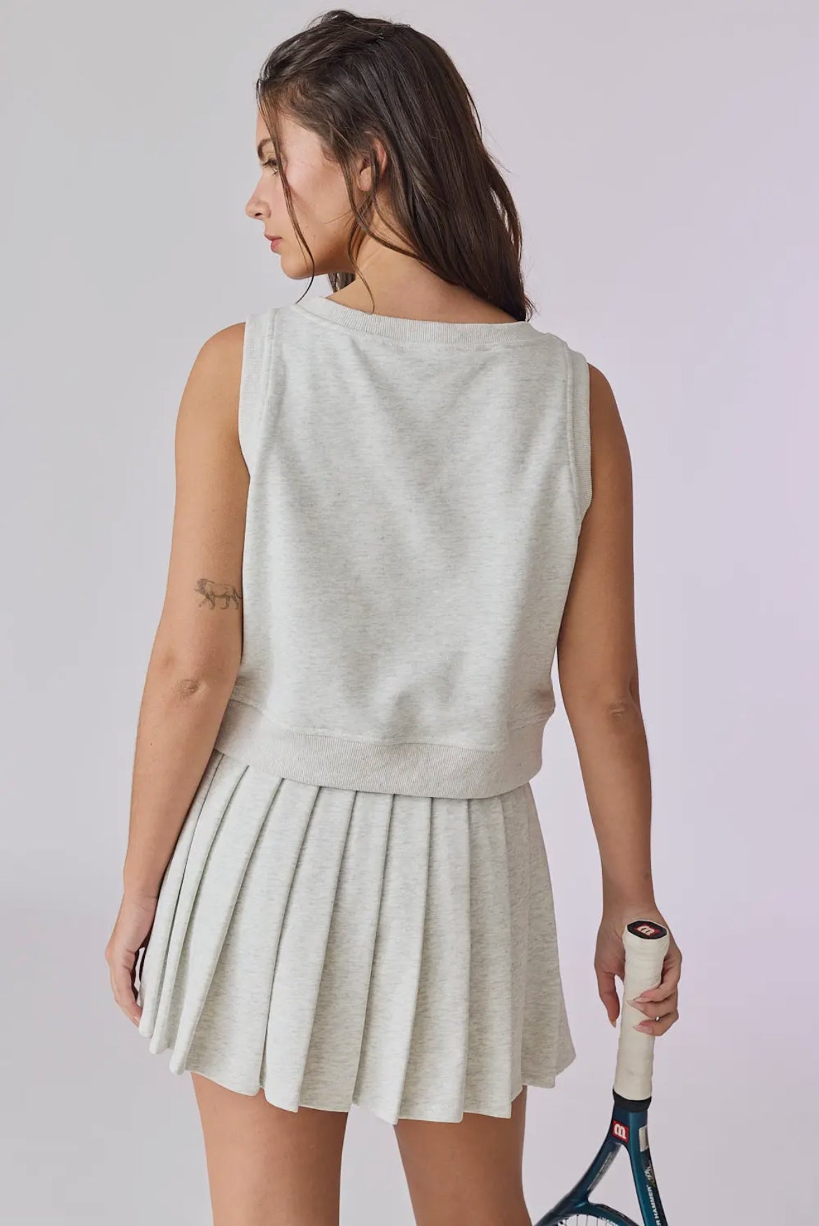 Pleated Skort and Vest Set