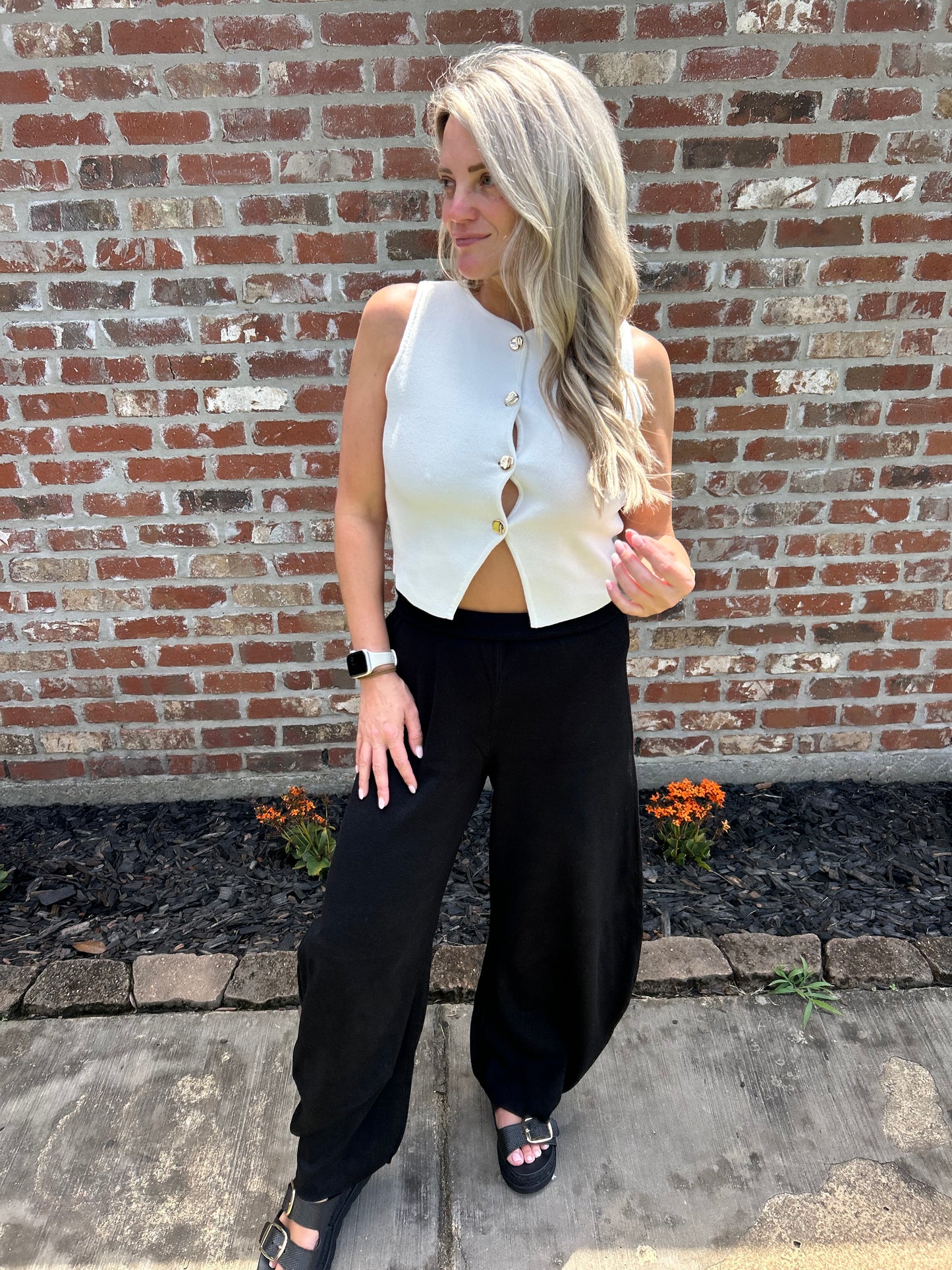 Knit Barrel Leg Pants