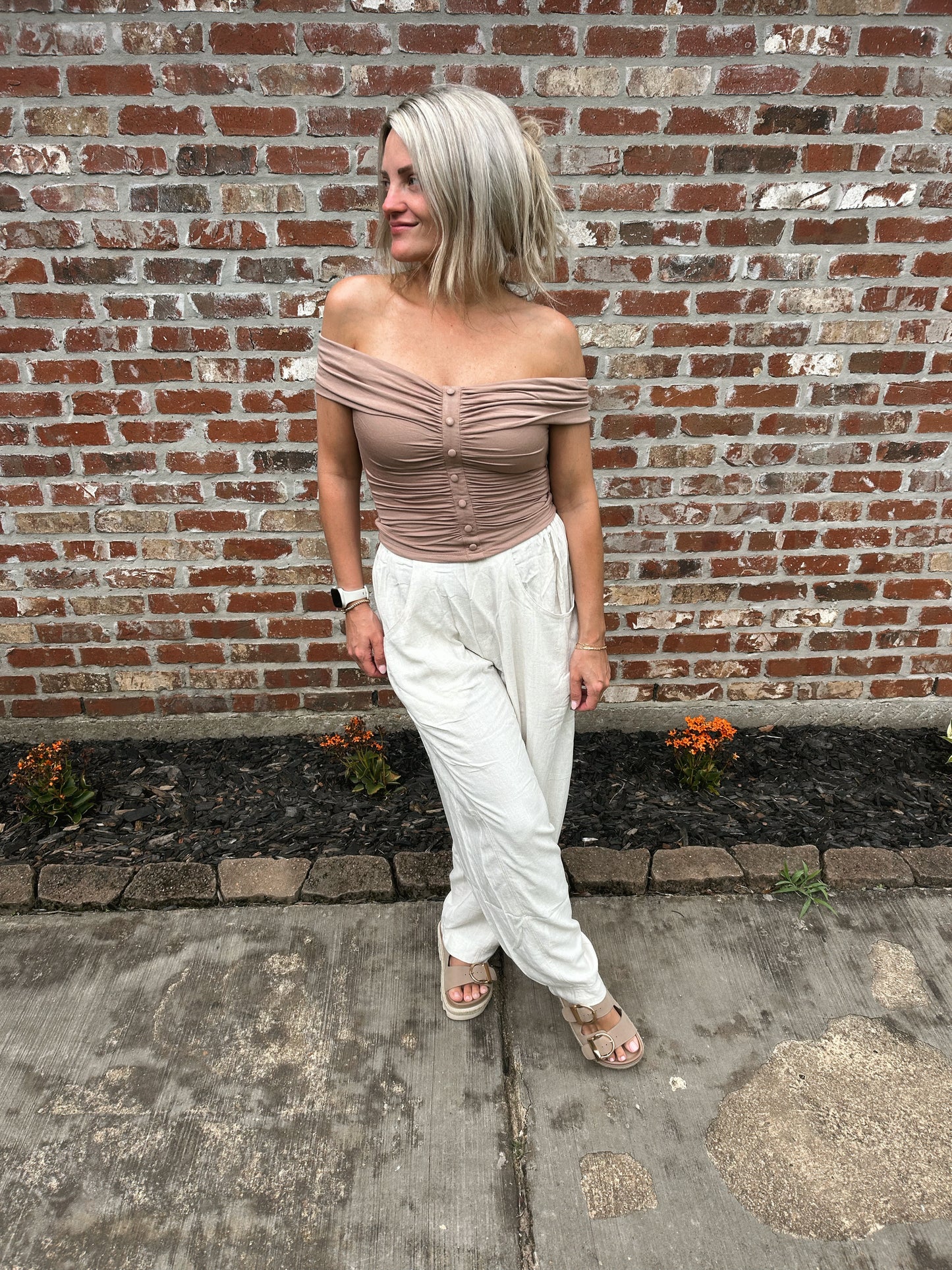 Silhouette Button Top