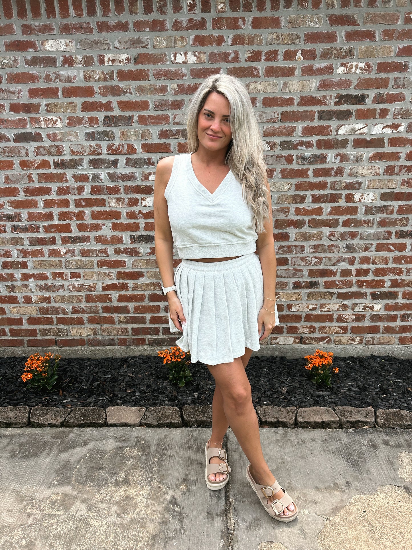 Pleated Skort and Vest Set