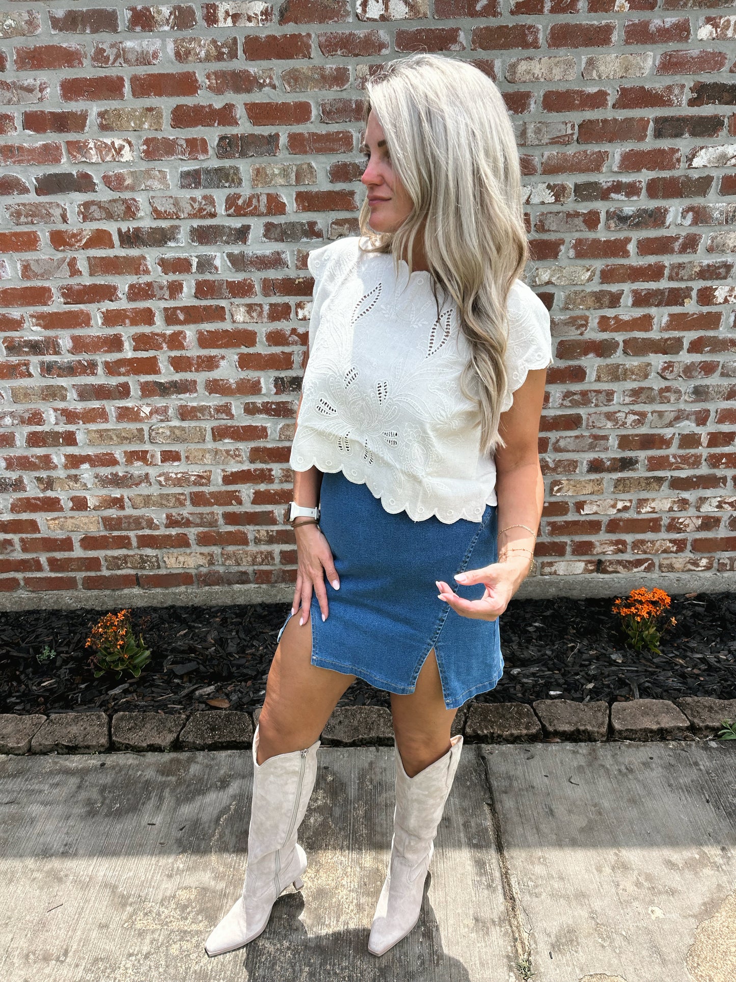 Eyelet Embroidered Tank