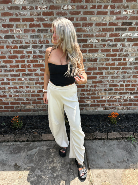 Knit Barrel Leg Pants