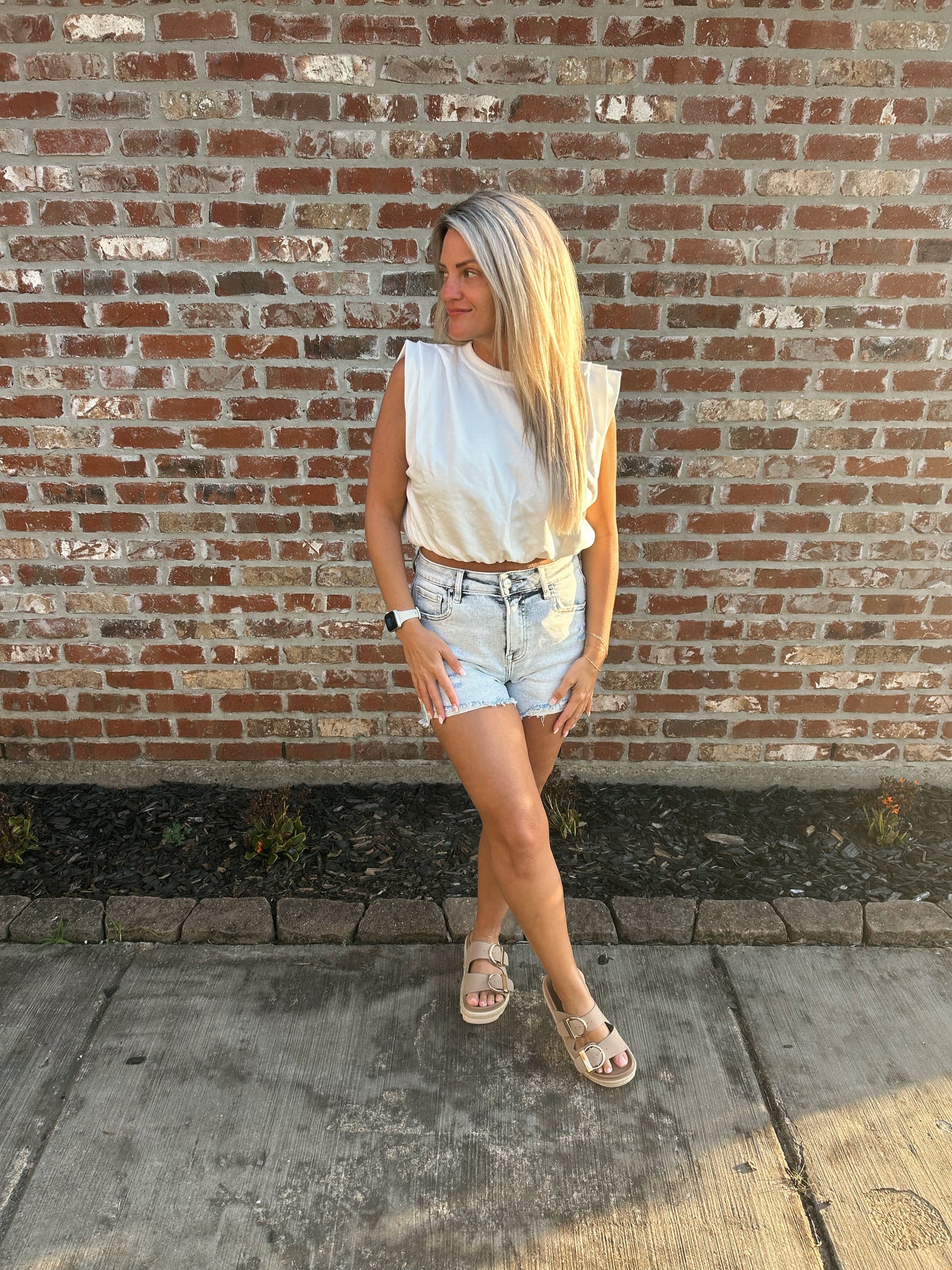 Maddie Pleat Bubble Hem Top