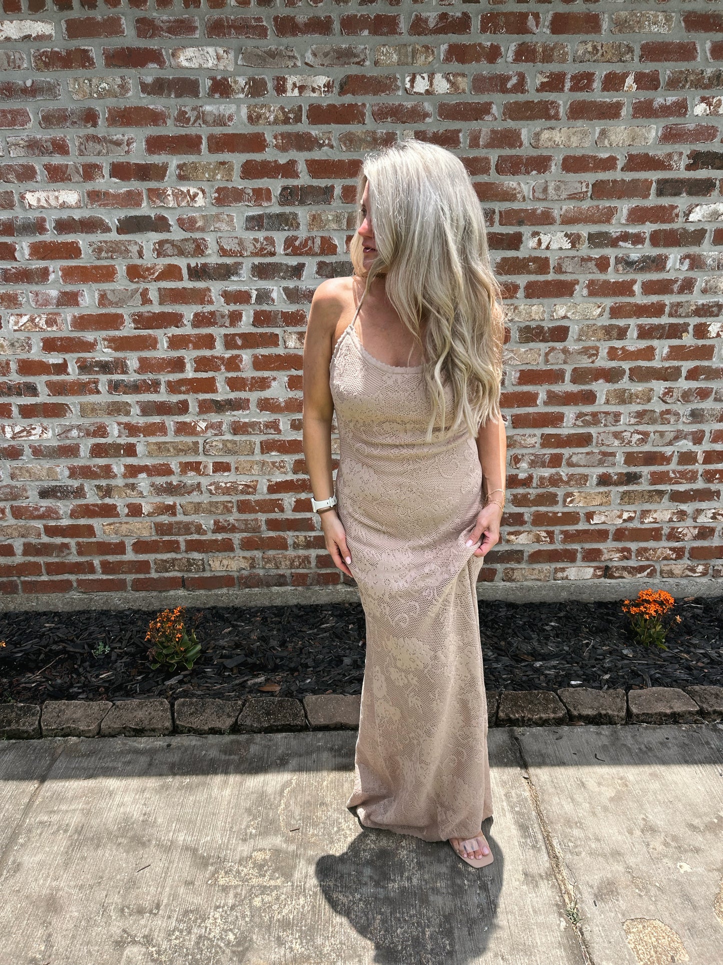 Palms Maxi Dress- Taupe