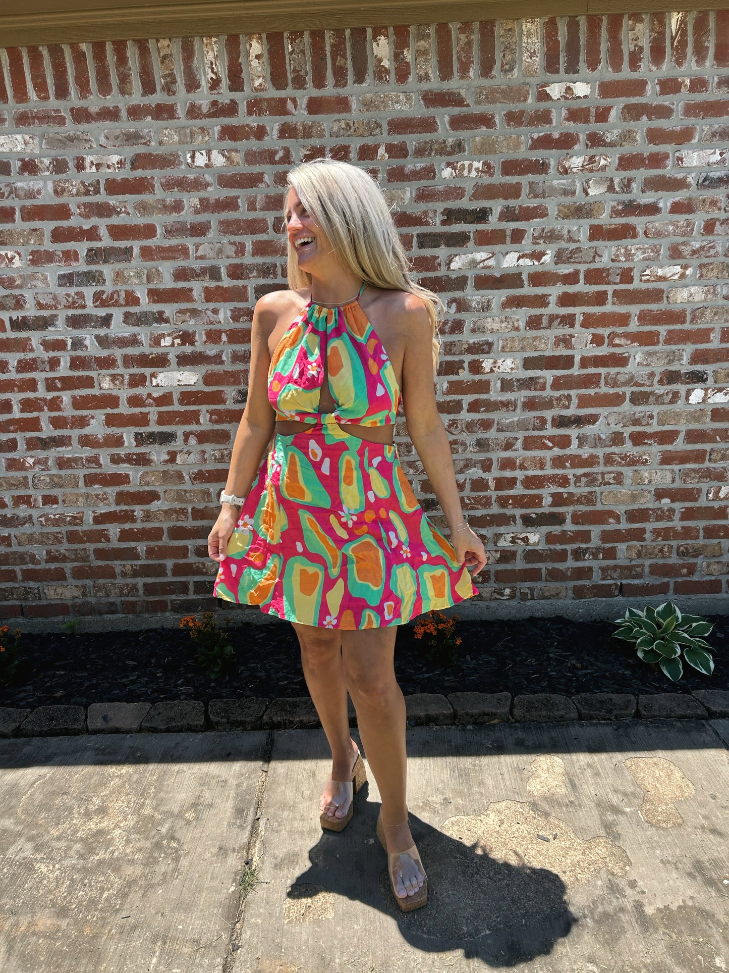 Cut Out Halter Dress