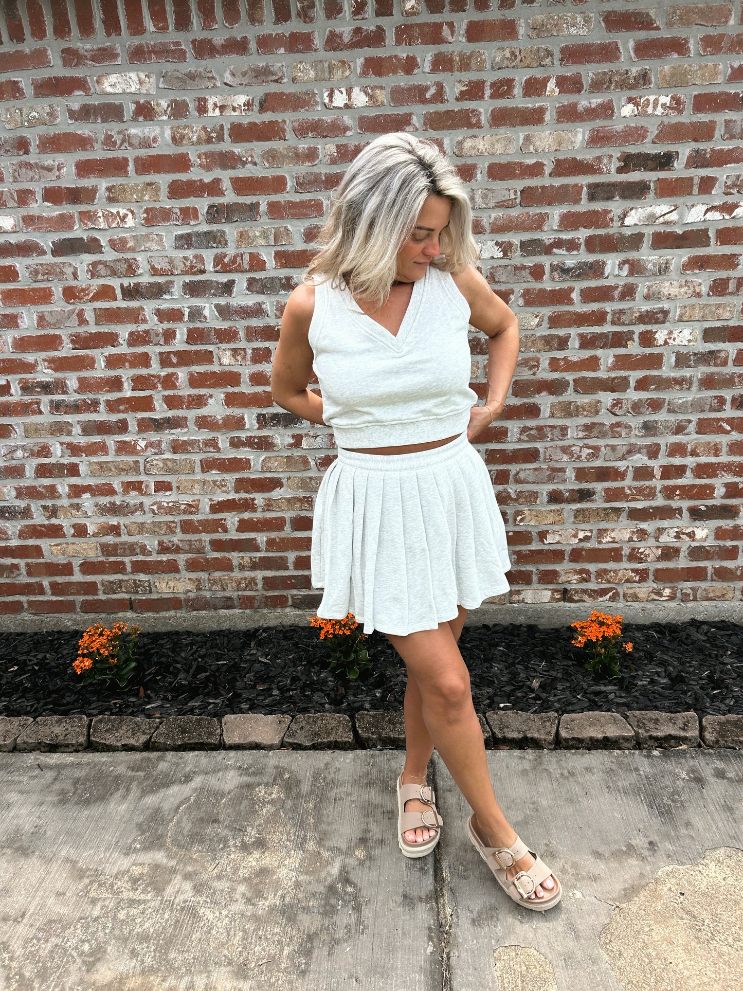 Pleated Skort and Vest Set