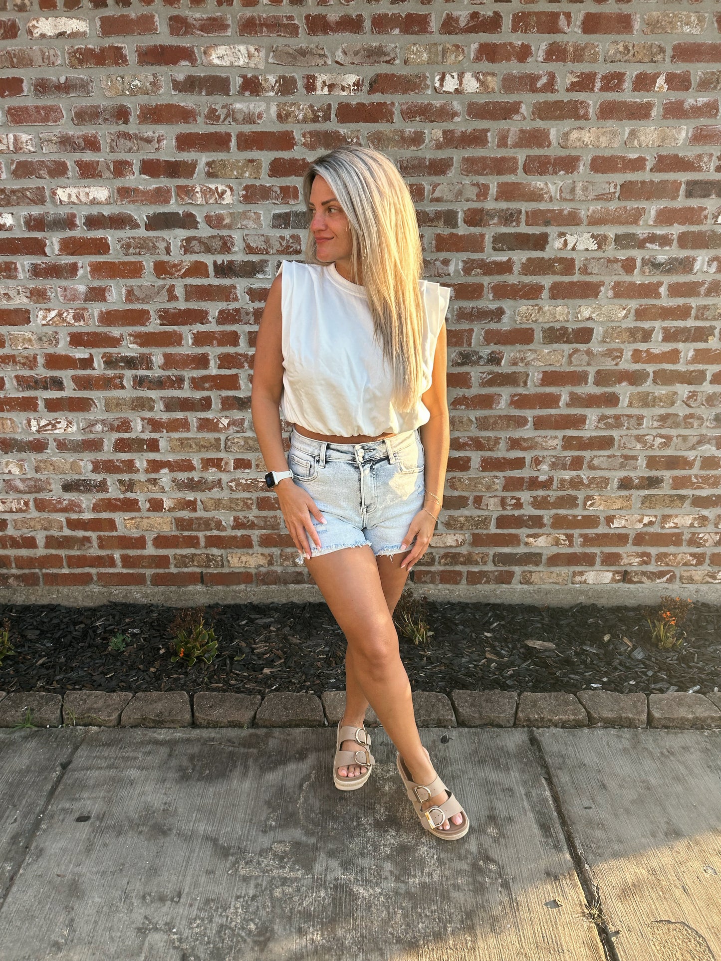 Maddie Pleat Bubble Hem Top