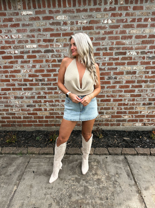 Backless Sweater Top