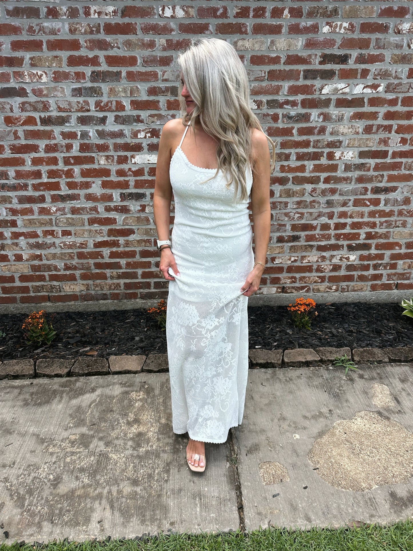 Palms Maxi Dress -White
