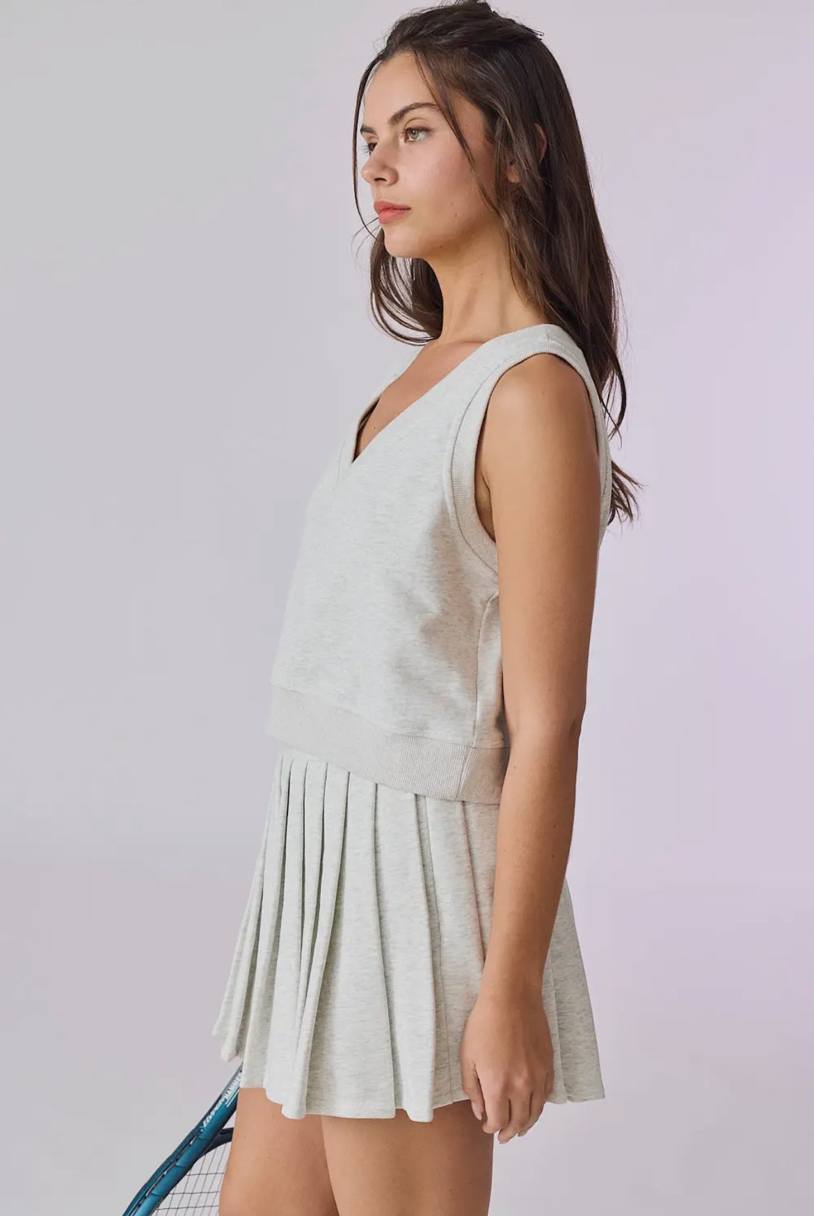 Pleated Skort and Vest Set