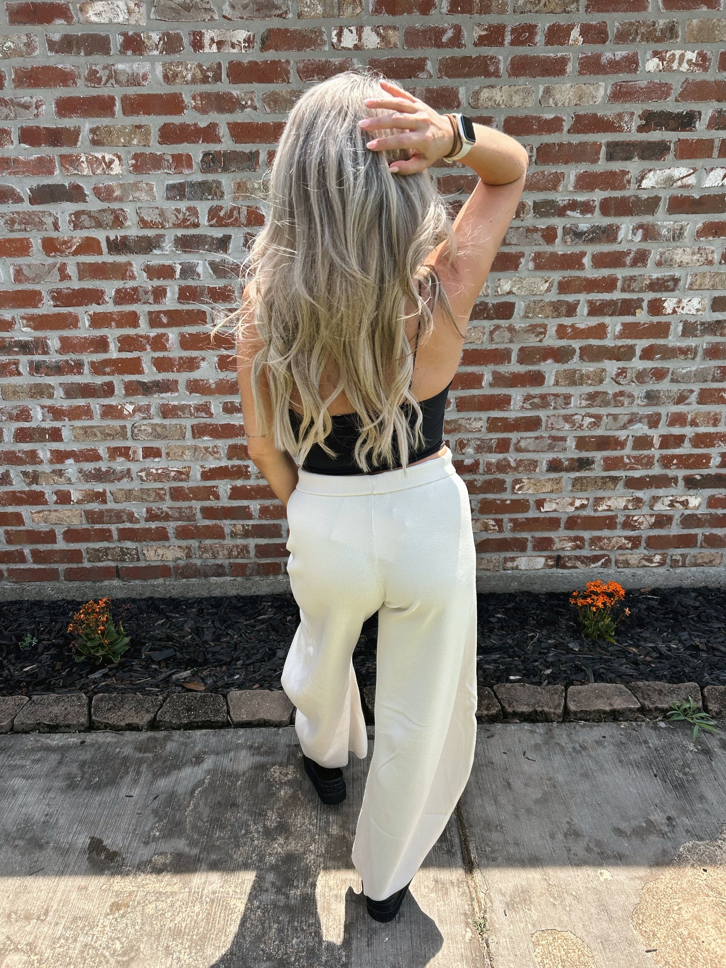 Knit Barrel Leg Pants