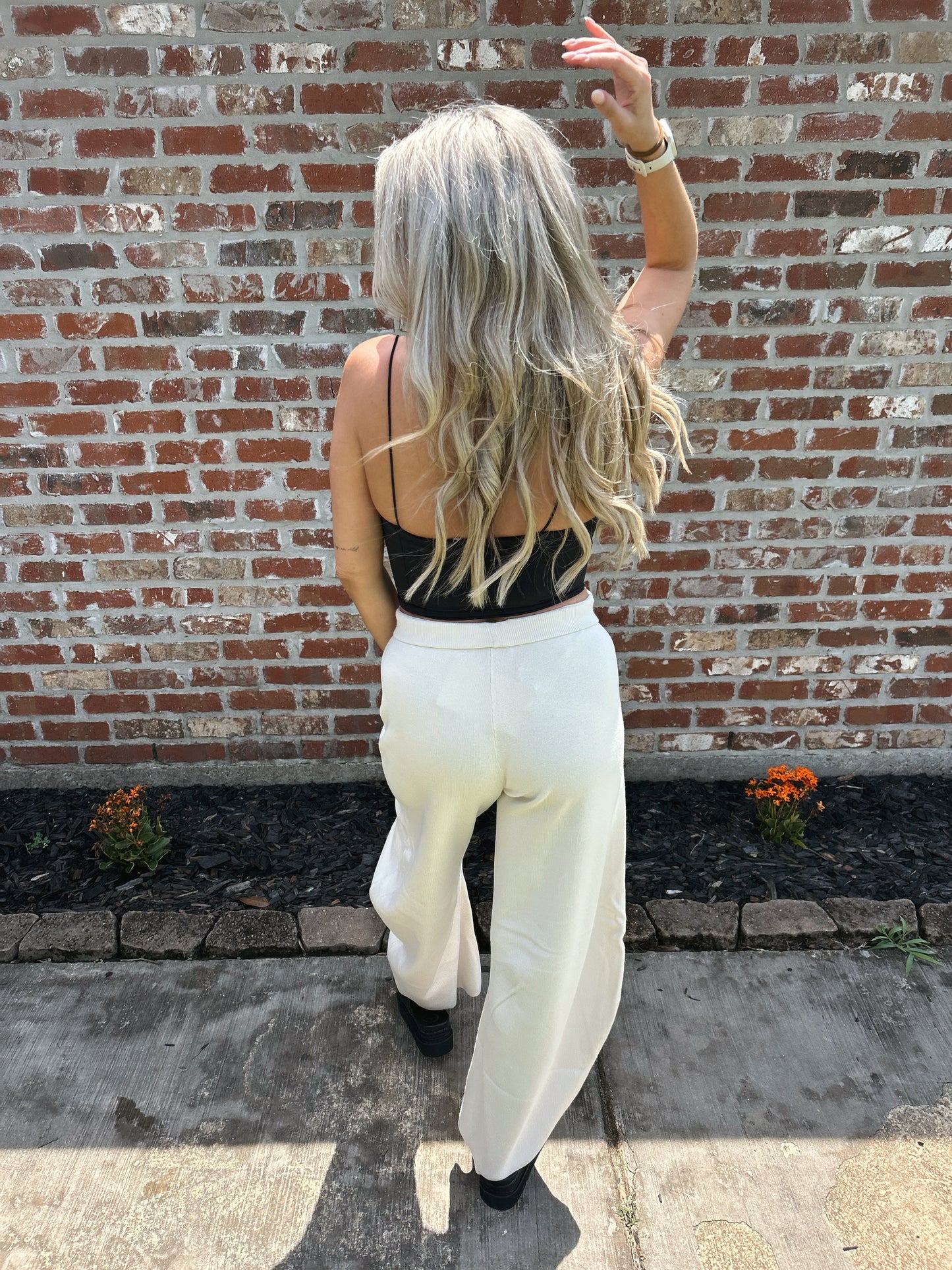 Knit Barrel Leg Pants