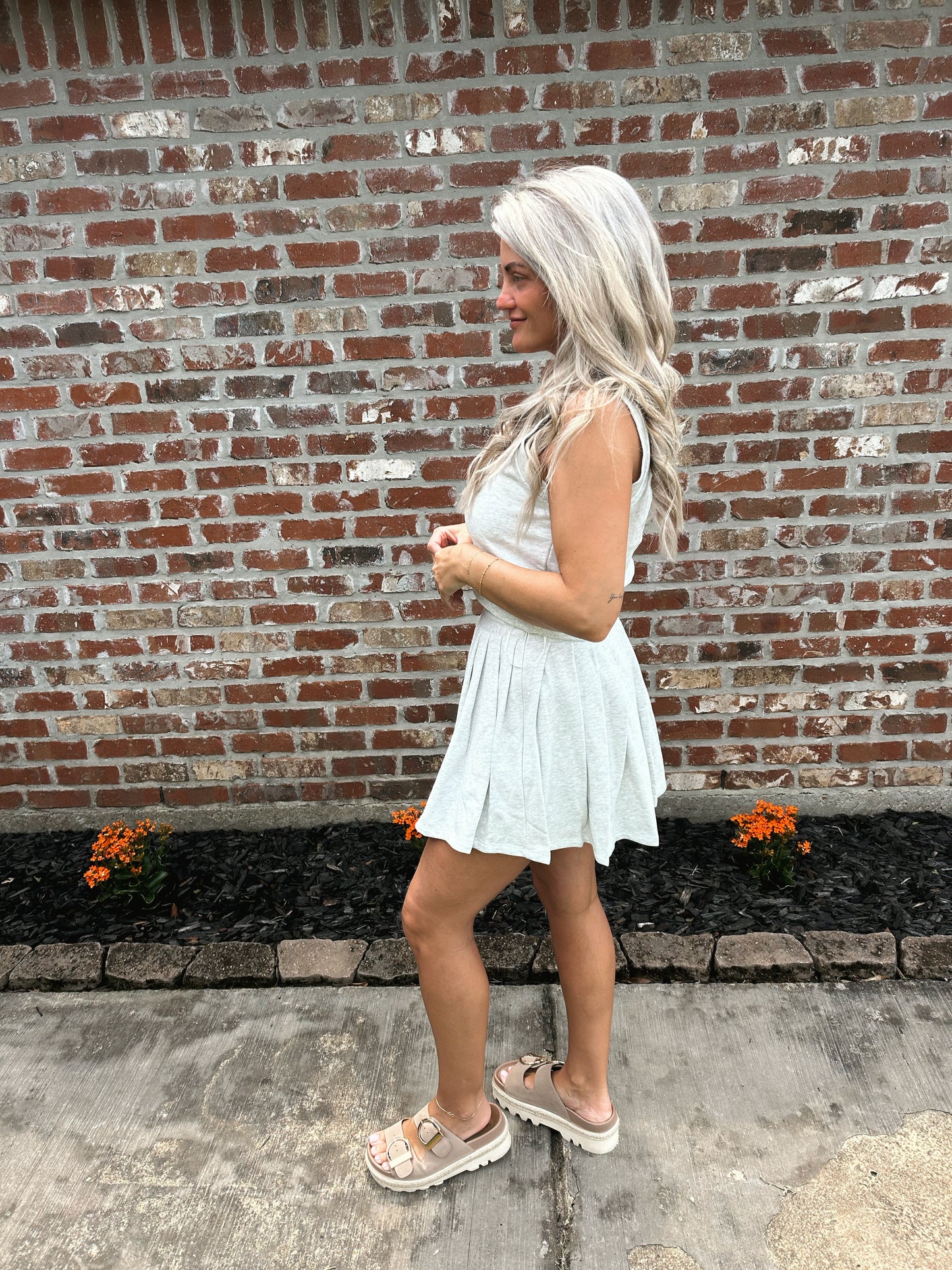 Pleated Skort and Vest Set