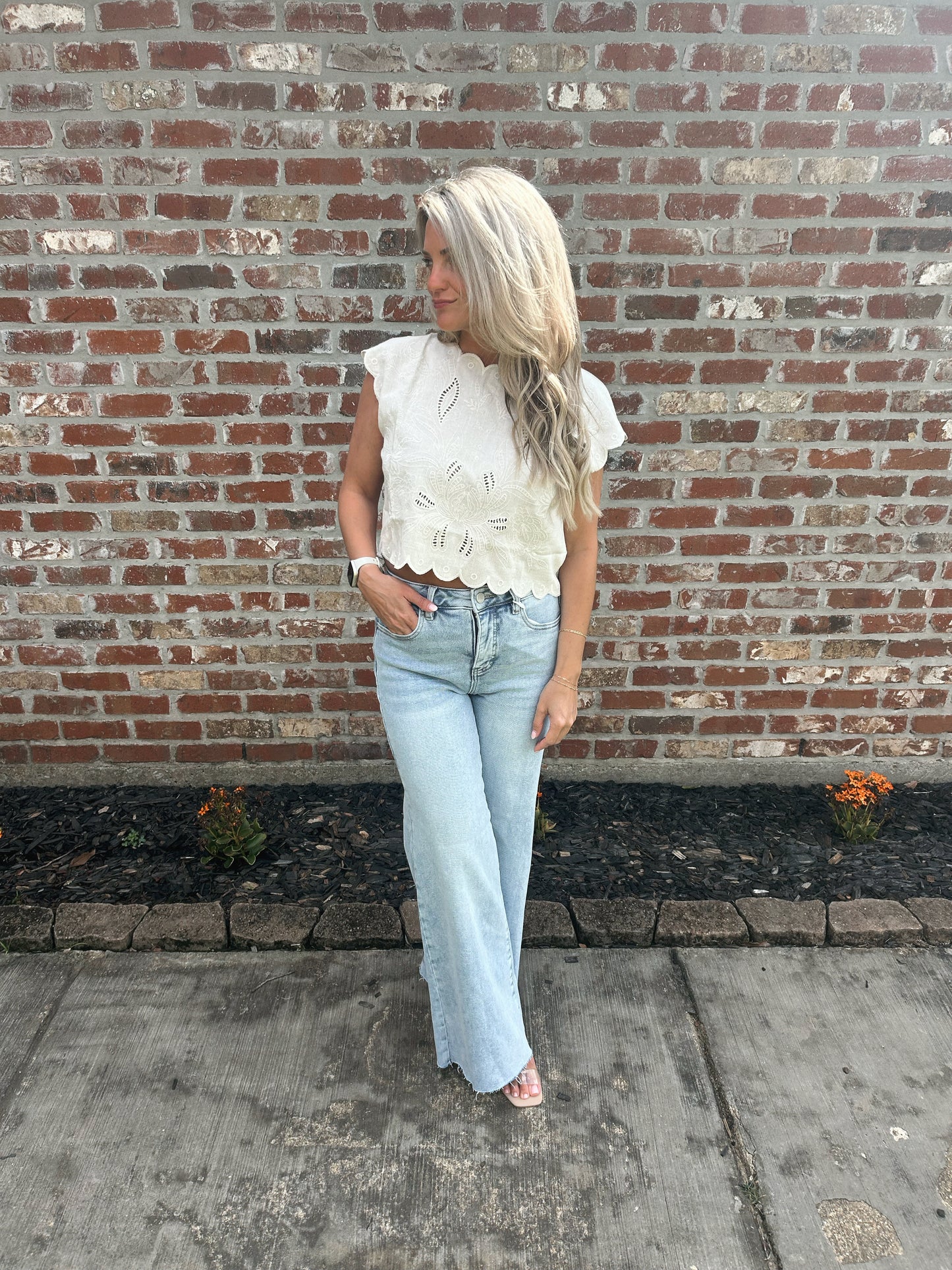 Eyelet Embroidered Tank