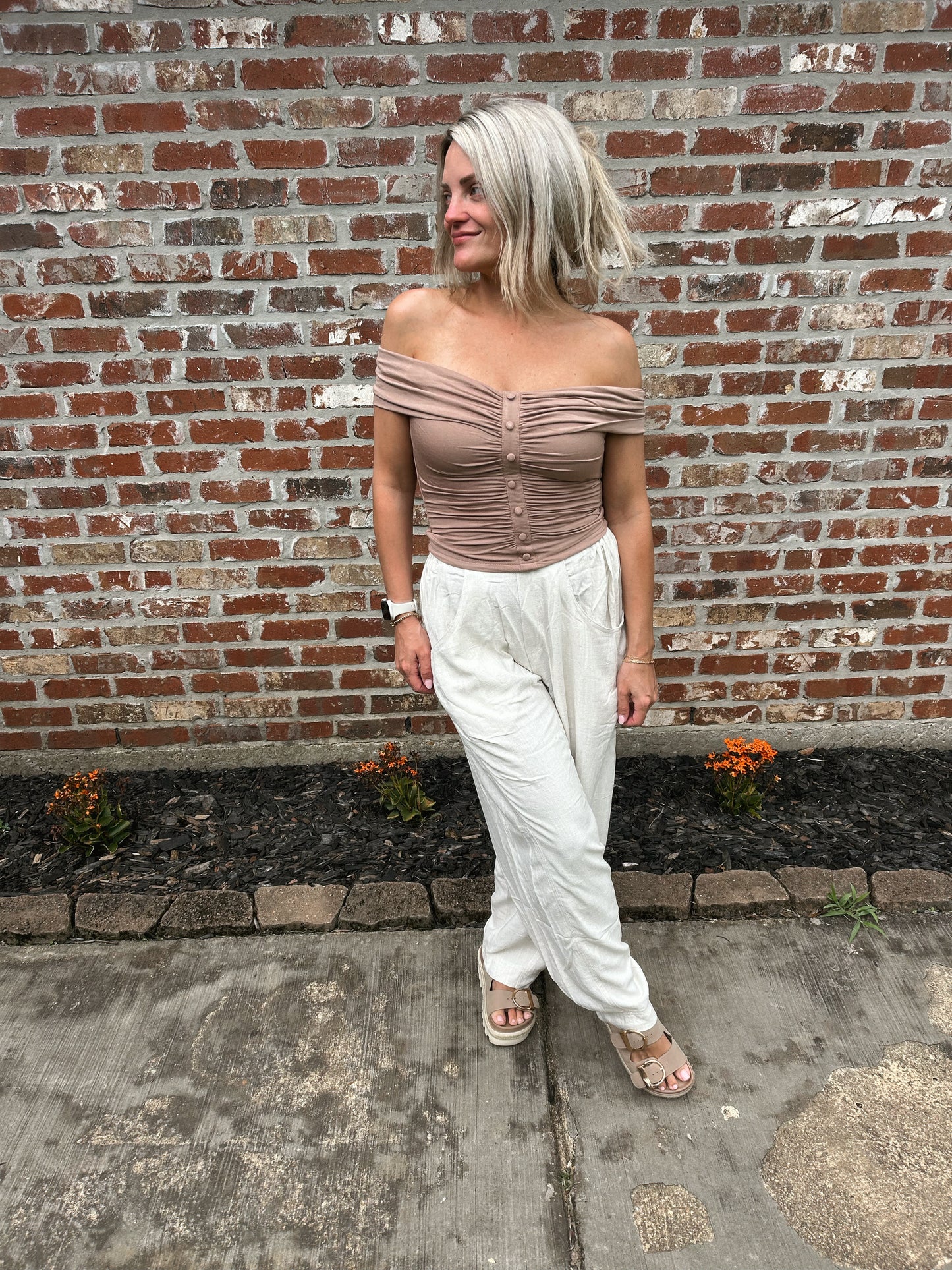 Silhouette Button Top