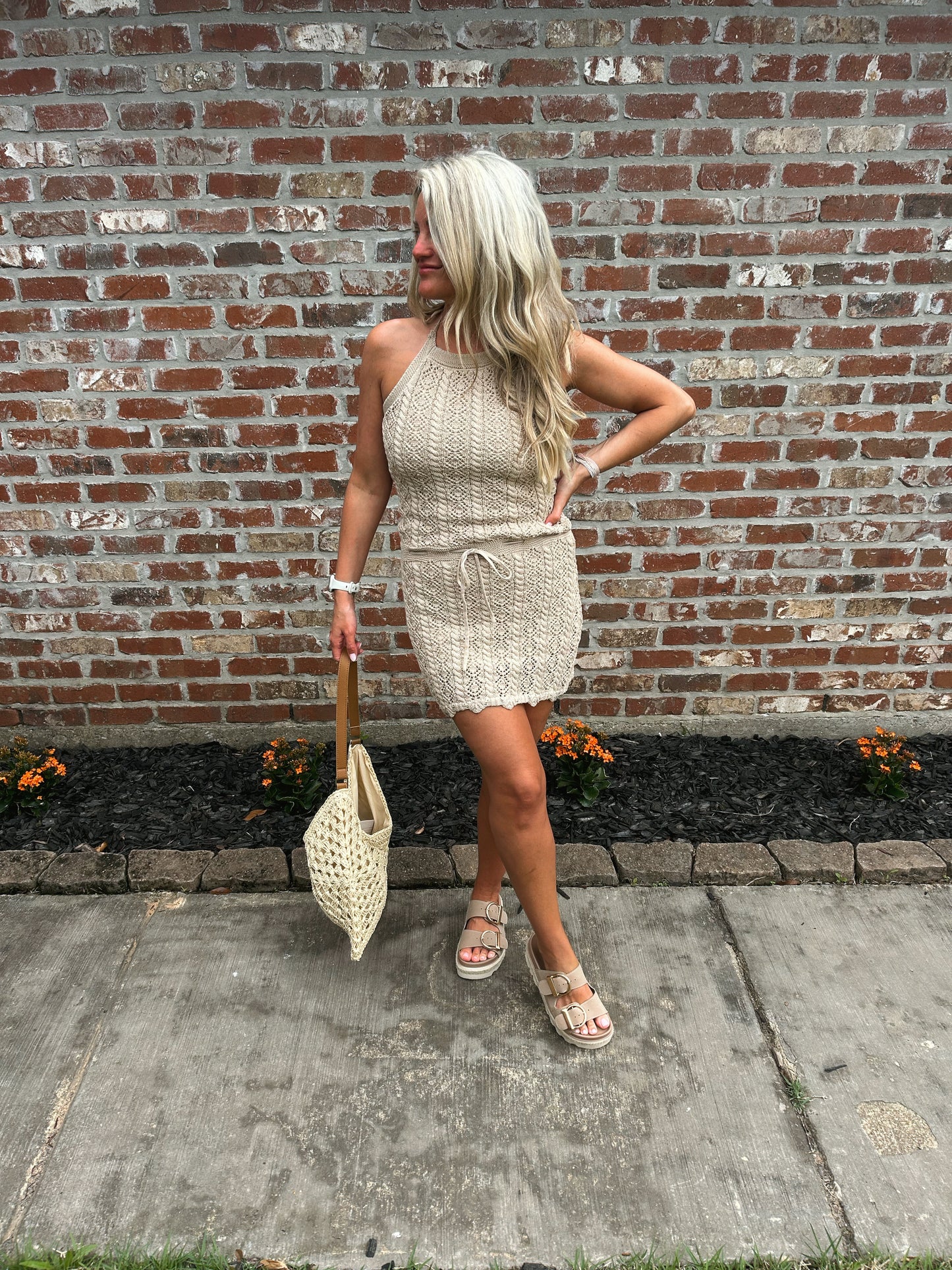 Making Waves Halter Dress