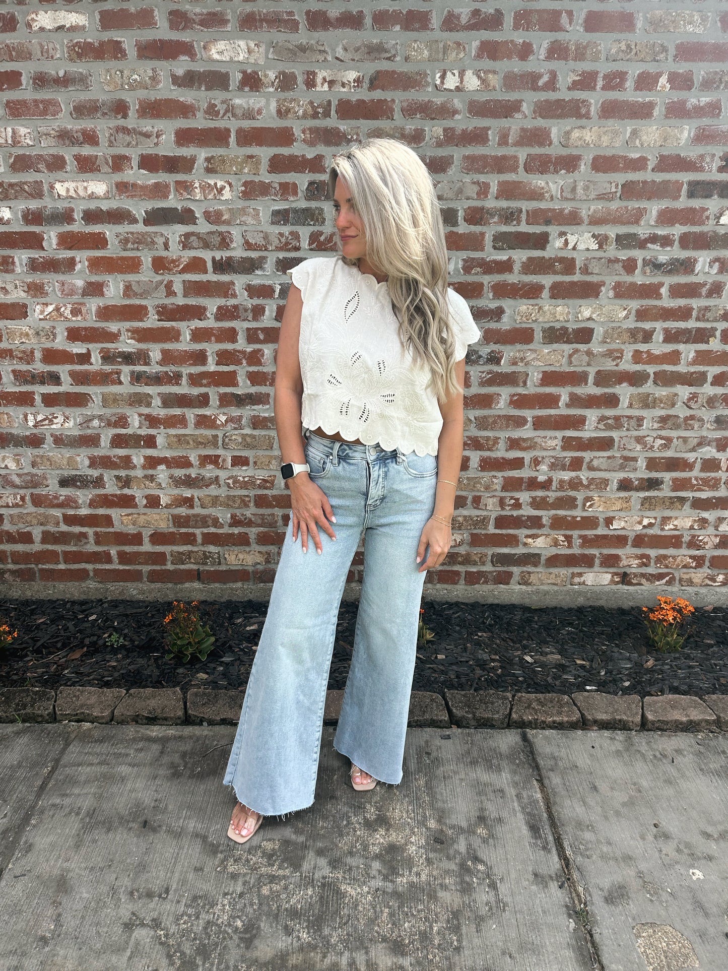 Eyelet Embroidered Tank