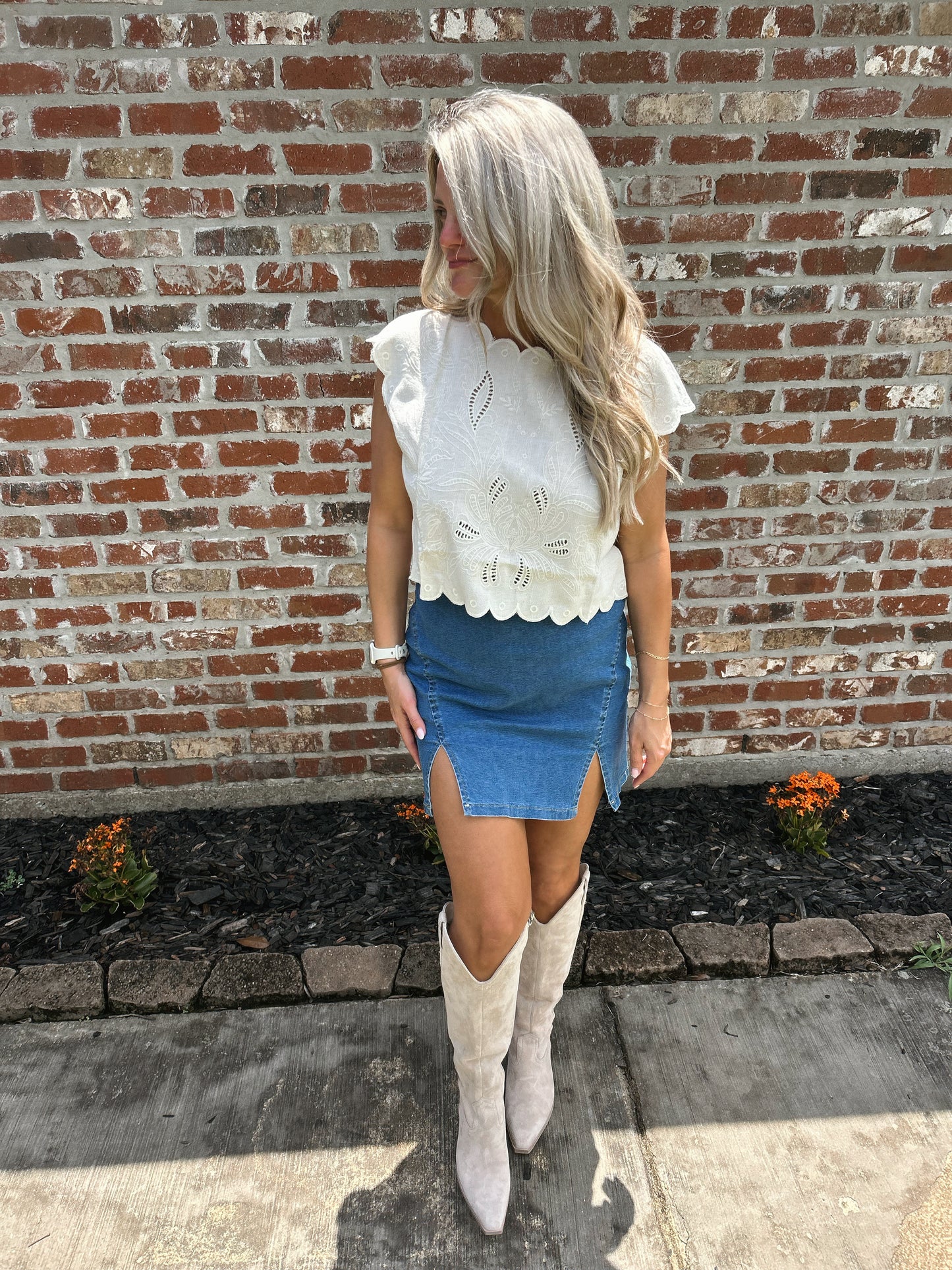 Eyelet Embroidered Tank