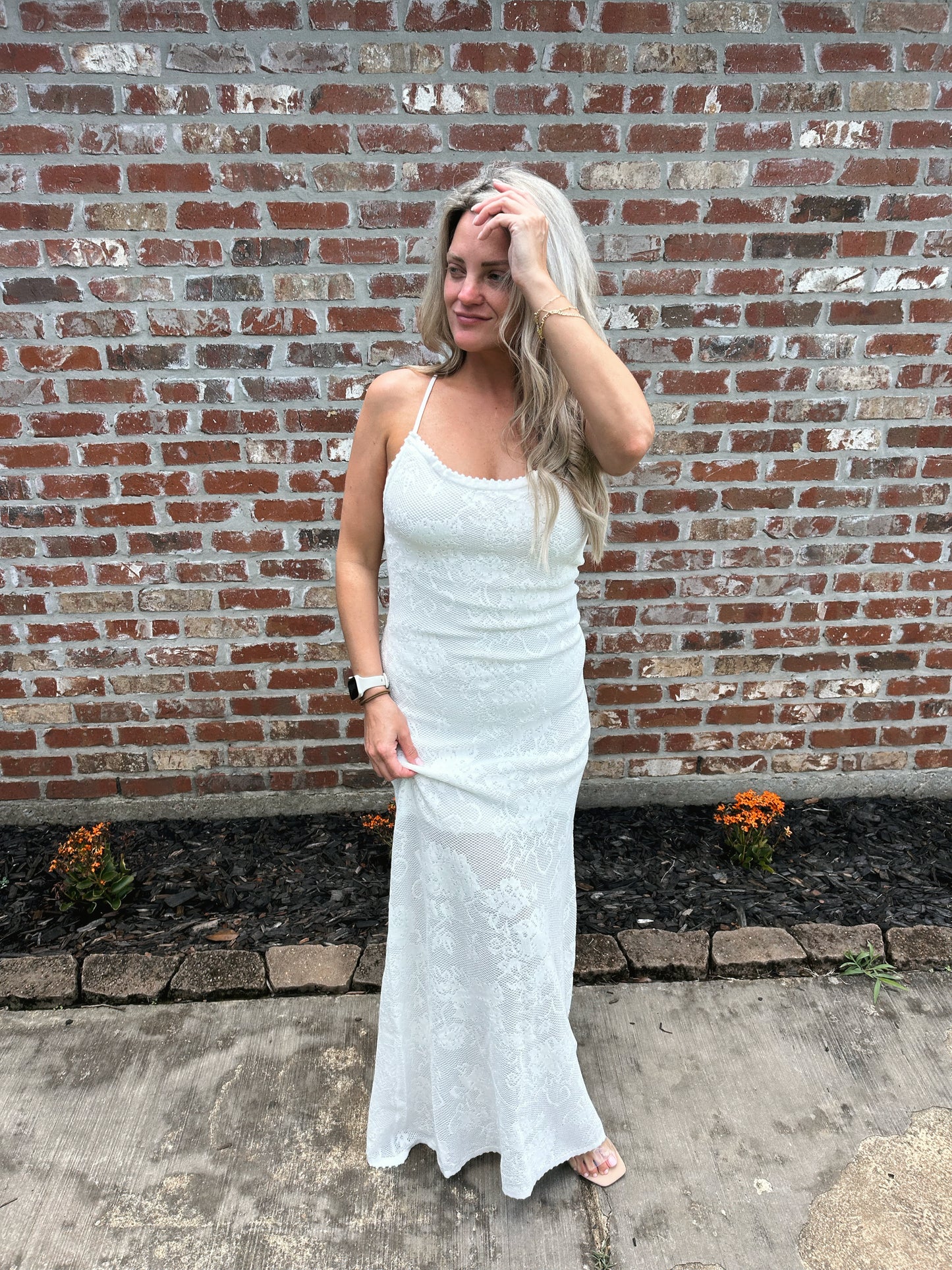 Palms Maxi Dress -White