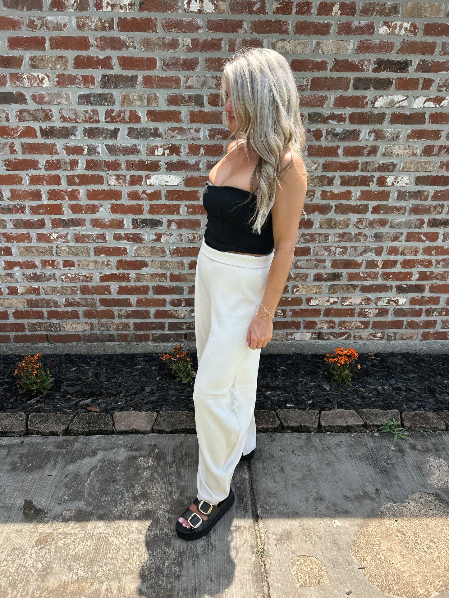 Knit Barrel Leg Pants