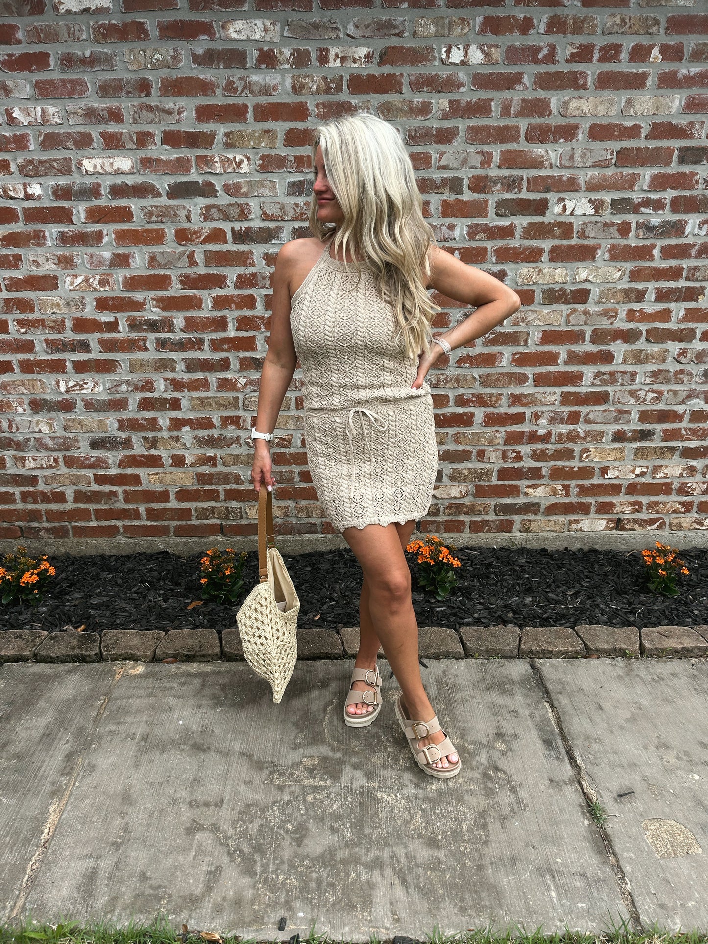 Making Waves Halter Dress