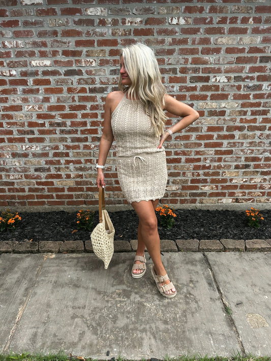 Making Waves Halter Dress