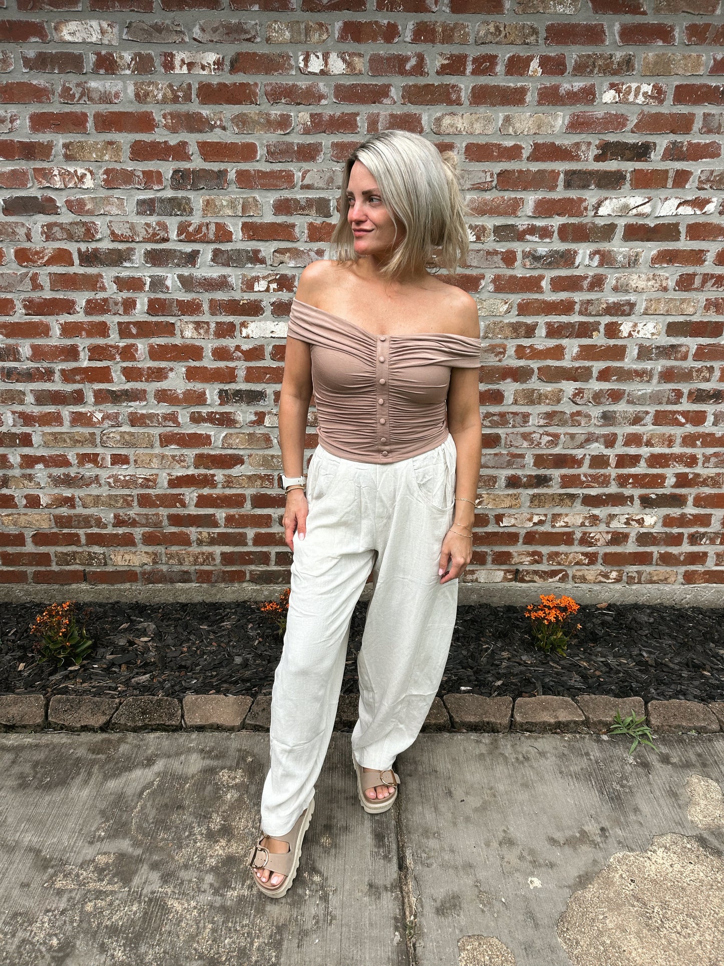 Silhouette Button Top