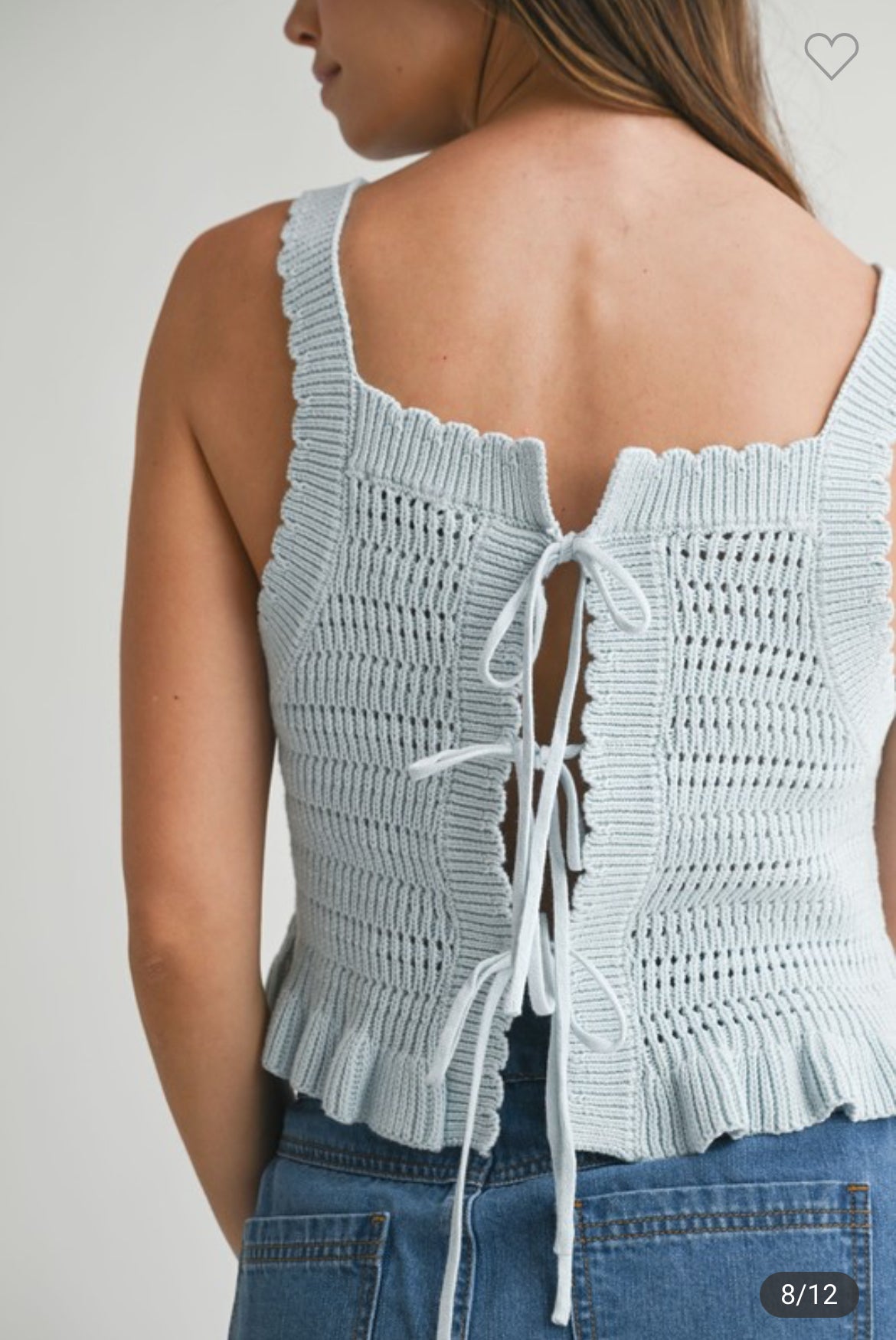 Ruffle Hem Crochet Tank (reversible)