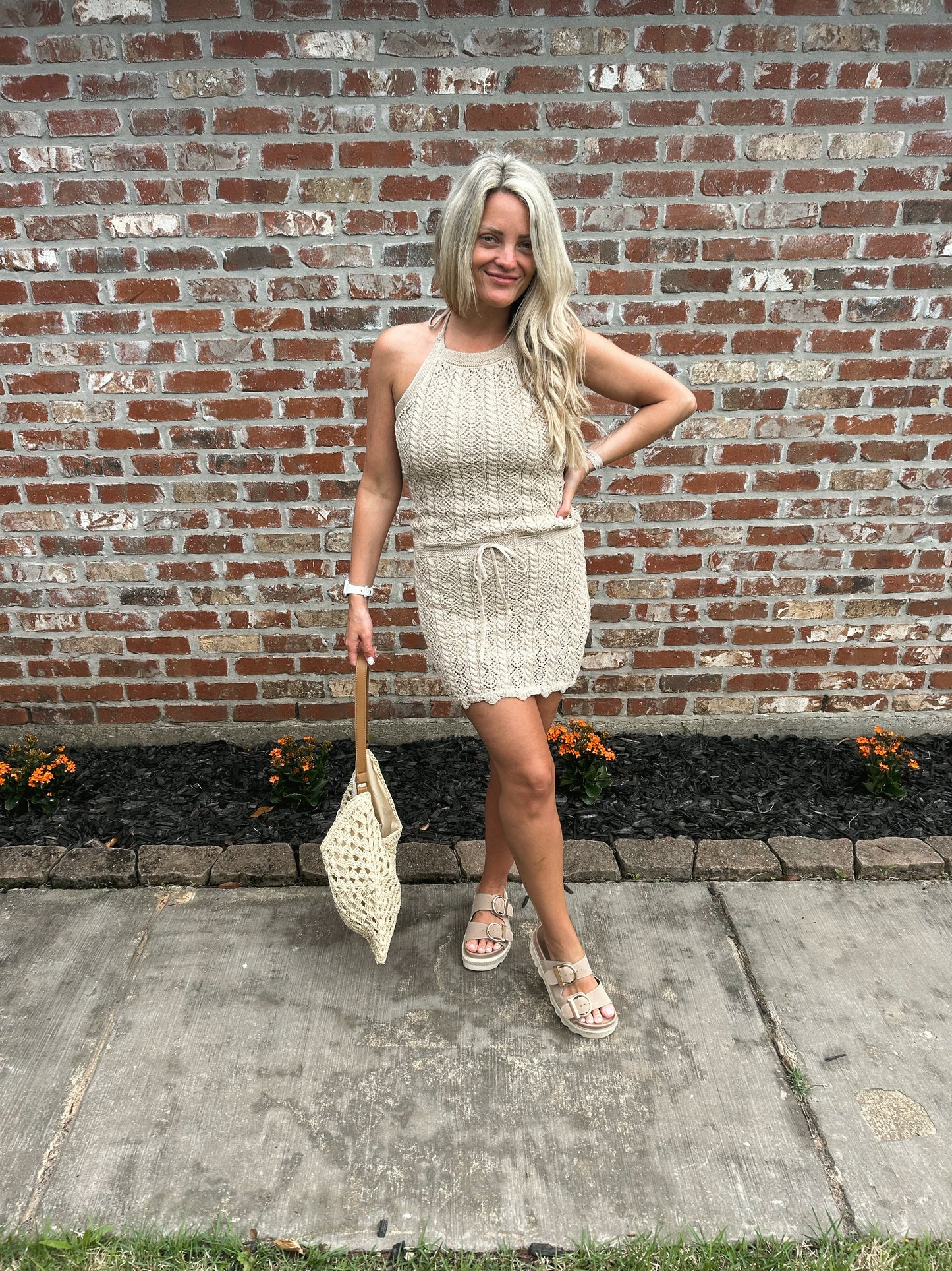 Making Waves Halter Dress