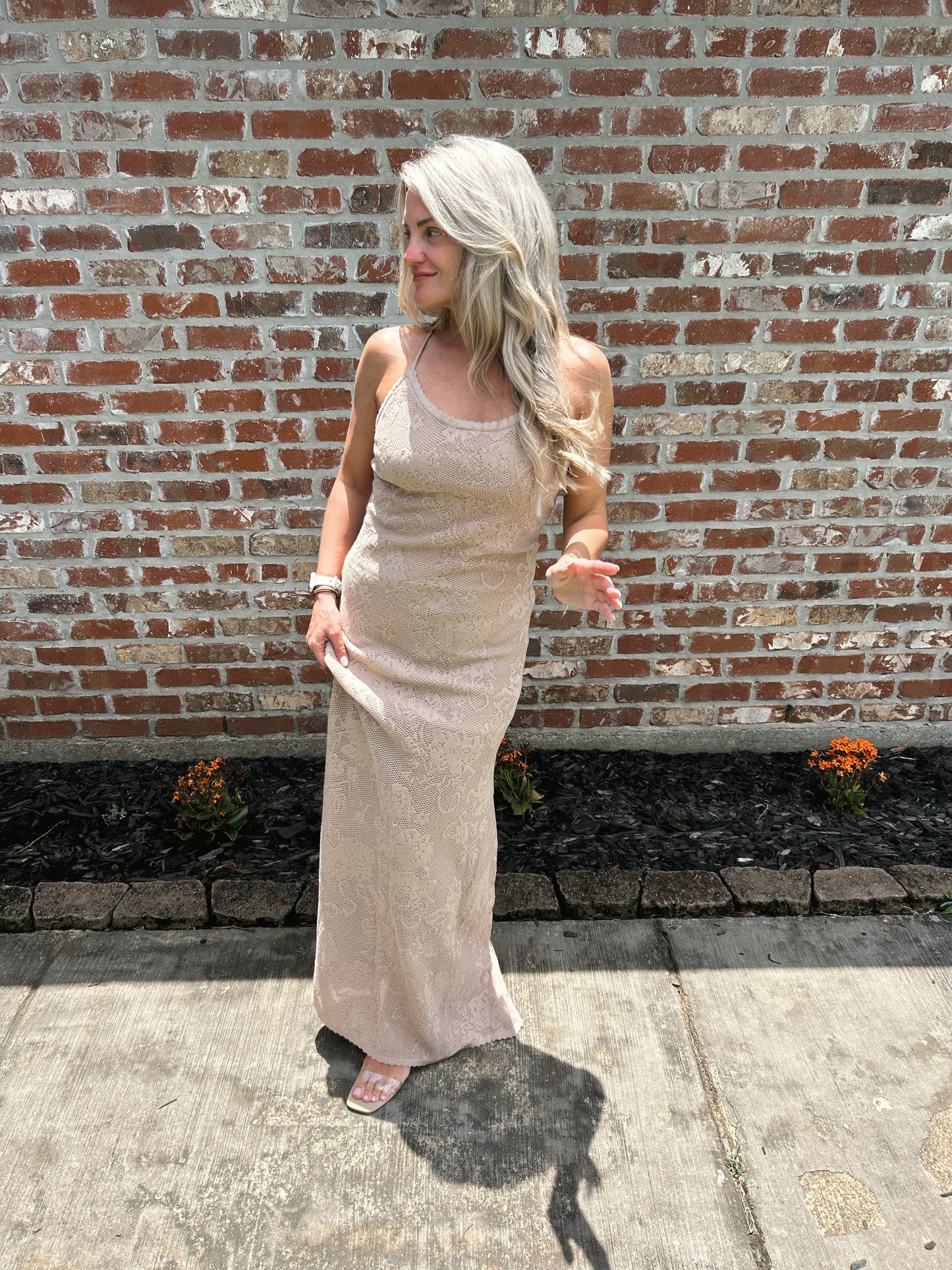 Palms Maxi Dress- Taupe