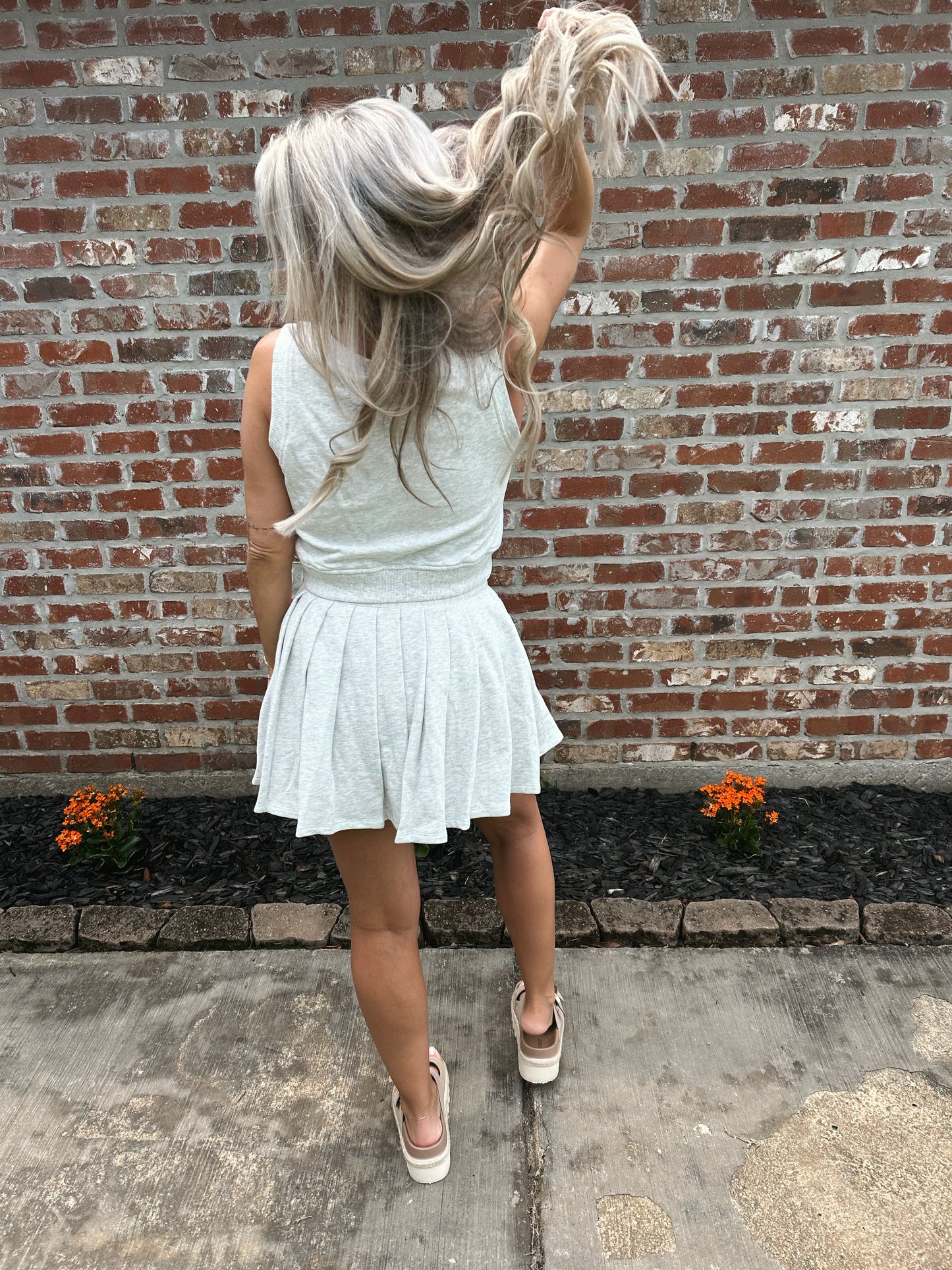 Pleated Skort and Vest Set