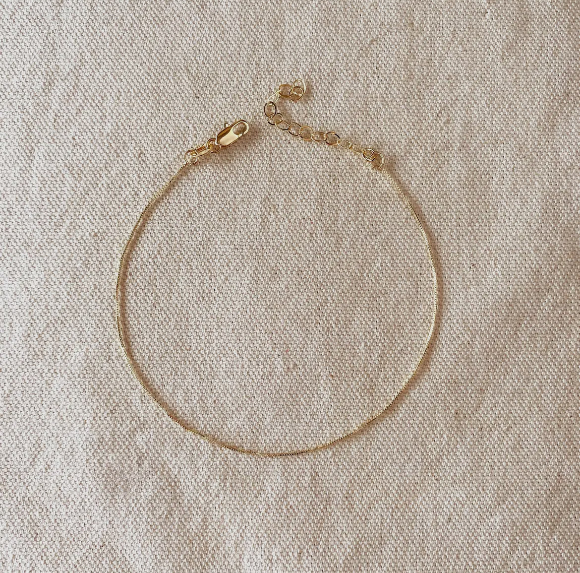 0.5mm dainty box chain anklet