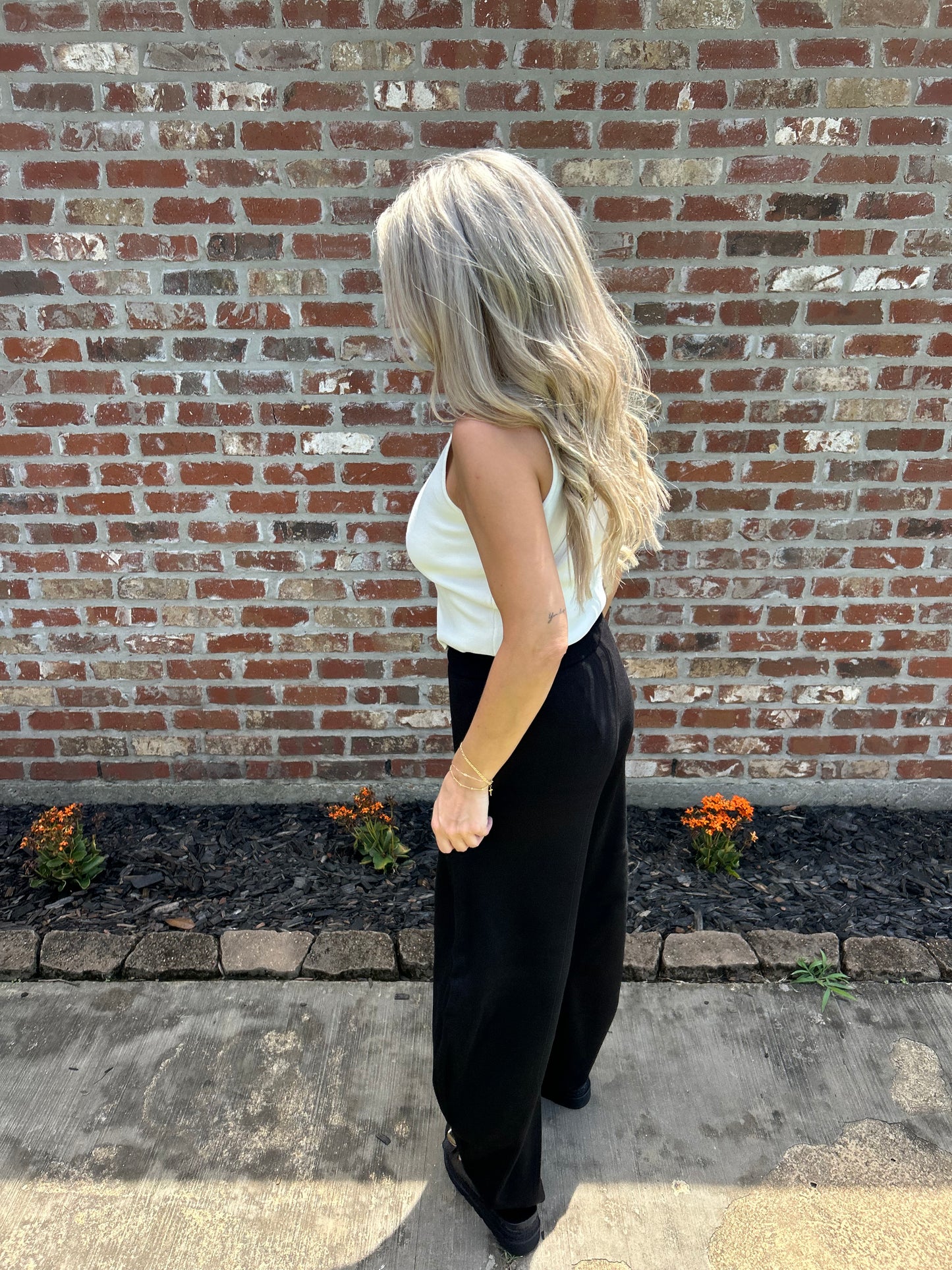 Knit Barrel Leg Pants