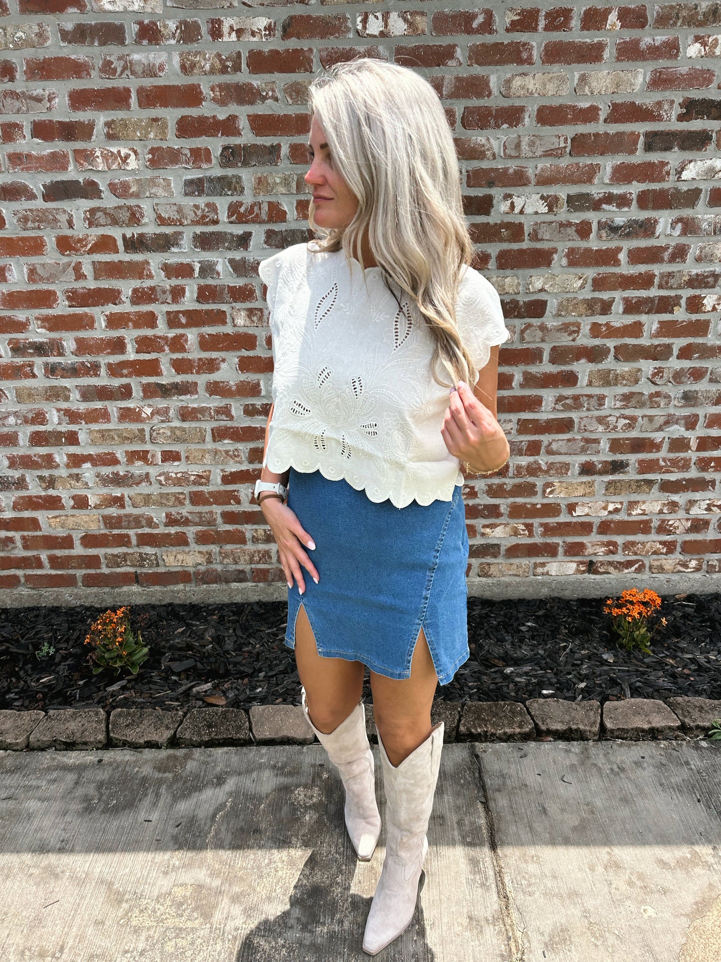 Eyelet Embroidered Tank