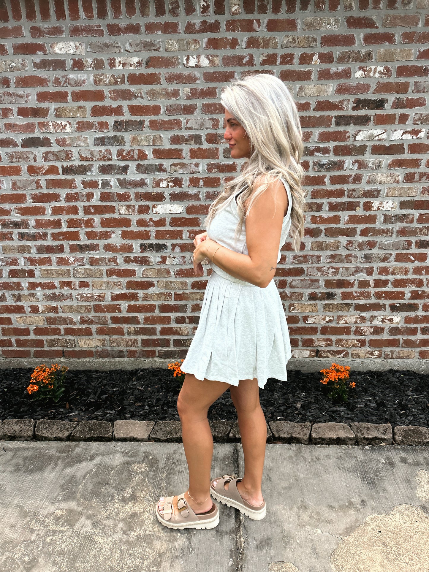 Pleated Skort and Vest Set