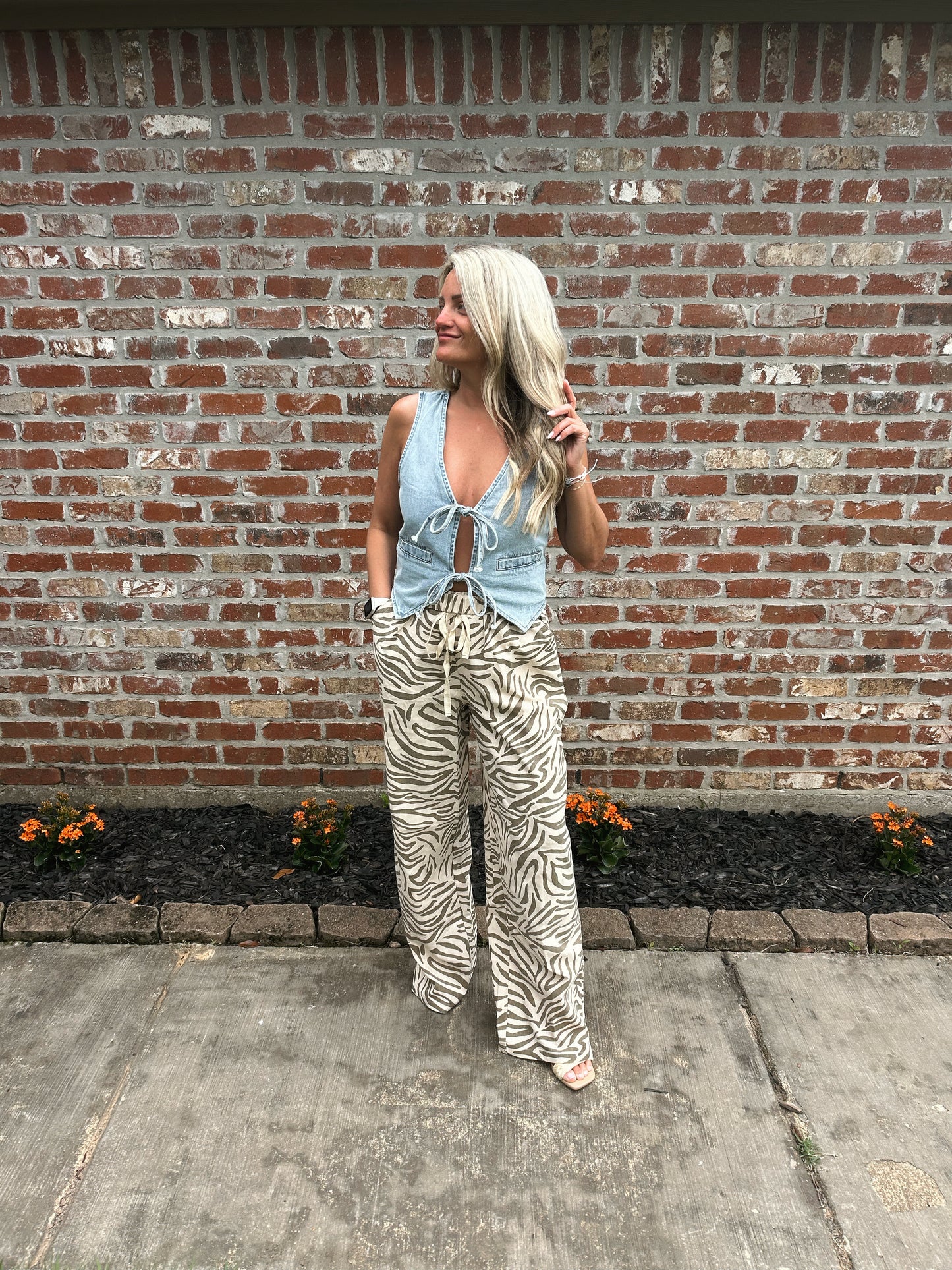 Giddy Up Denim Tie Vest