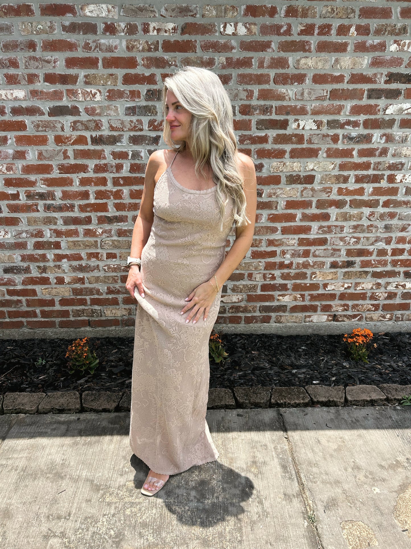 Palms Maxi Dress- Taupe