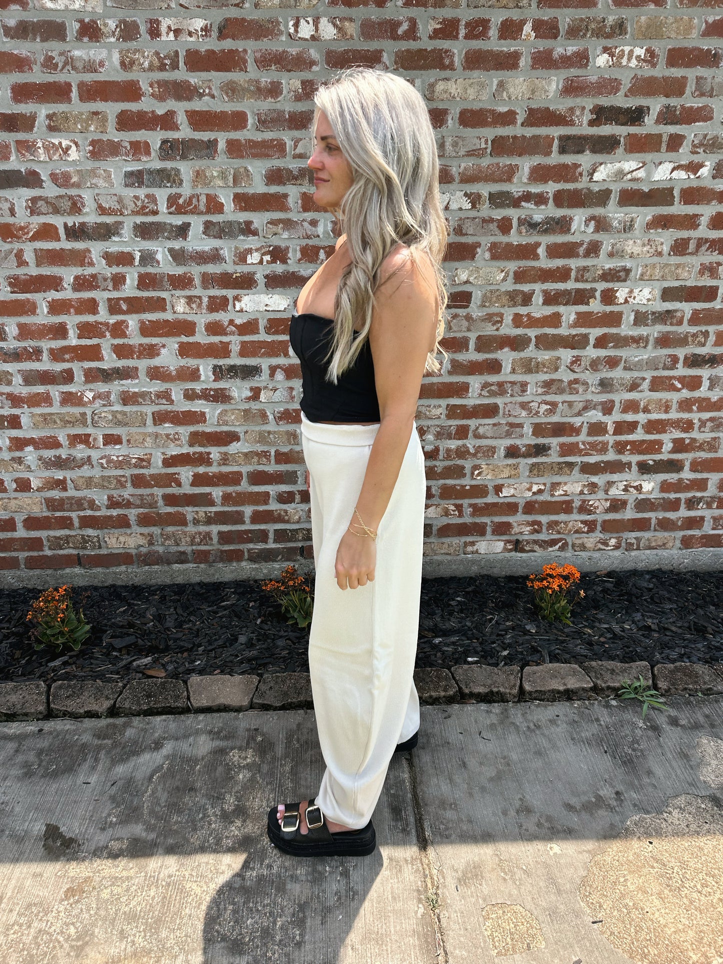 Knit Barrel Leg Pants