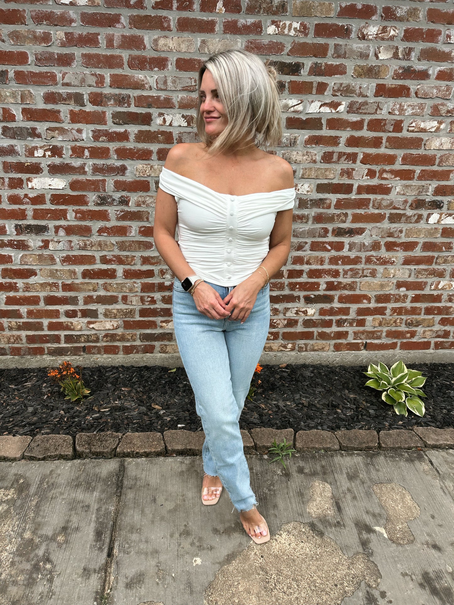 Silhouette Button Top