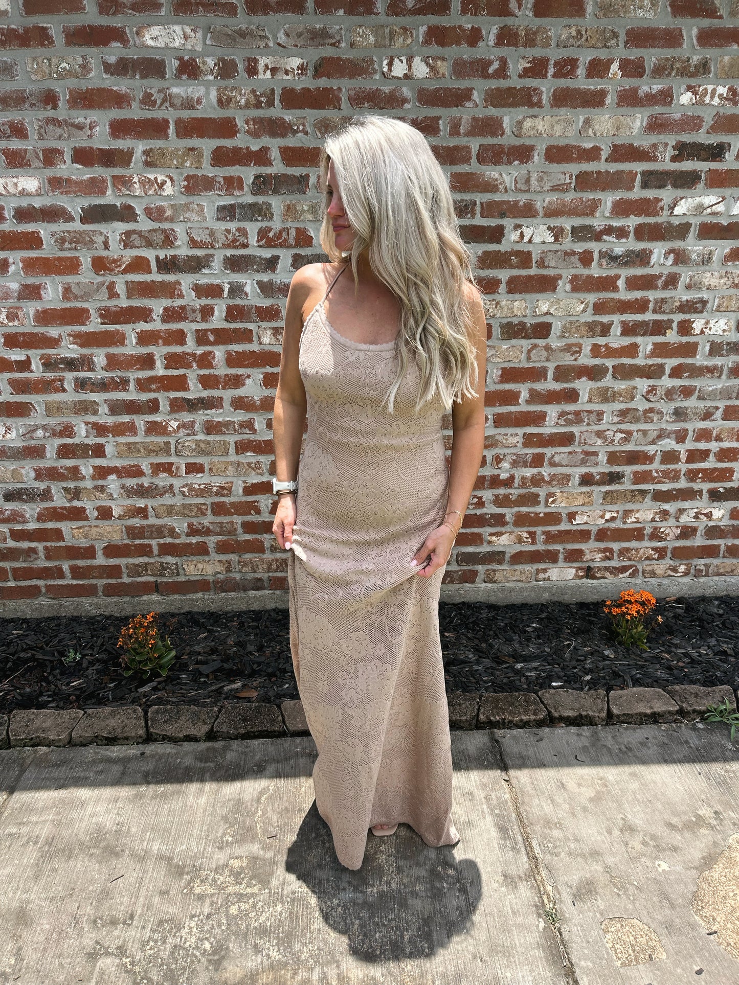 Palms Maxi Dress- Taupe
