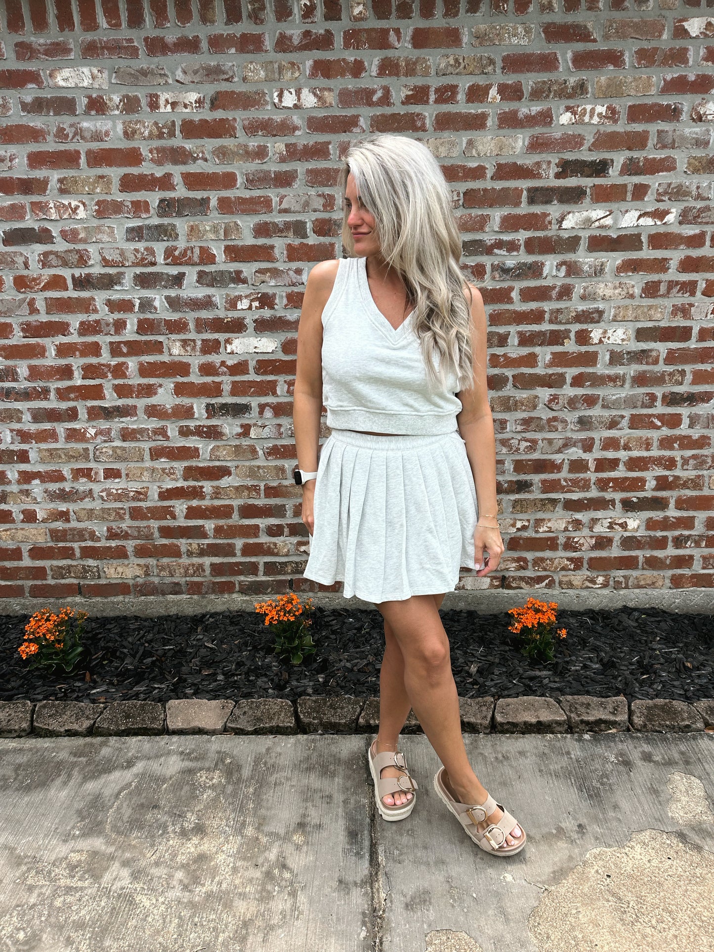 Pleated Skort and Vest Set