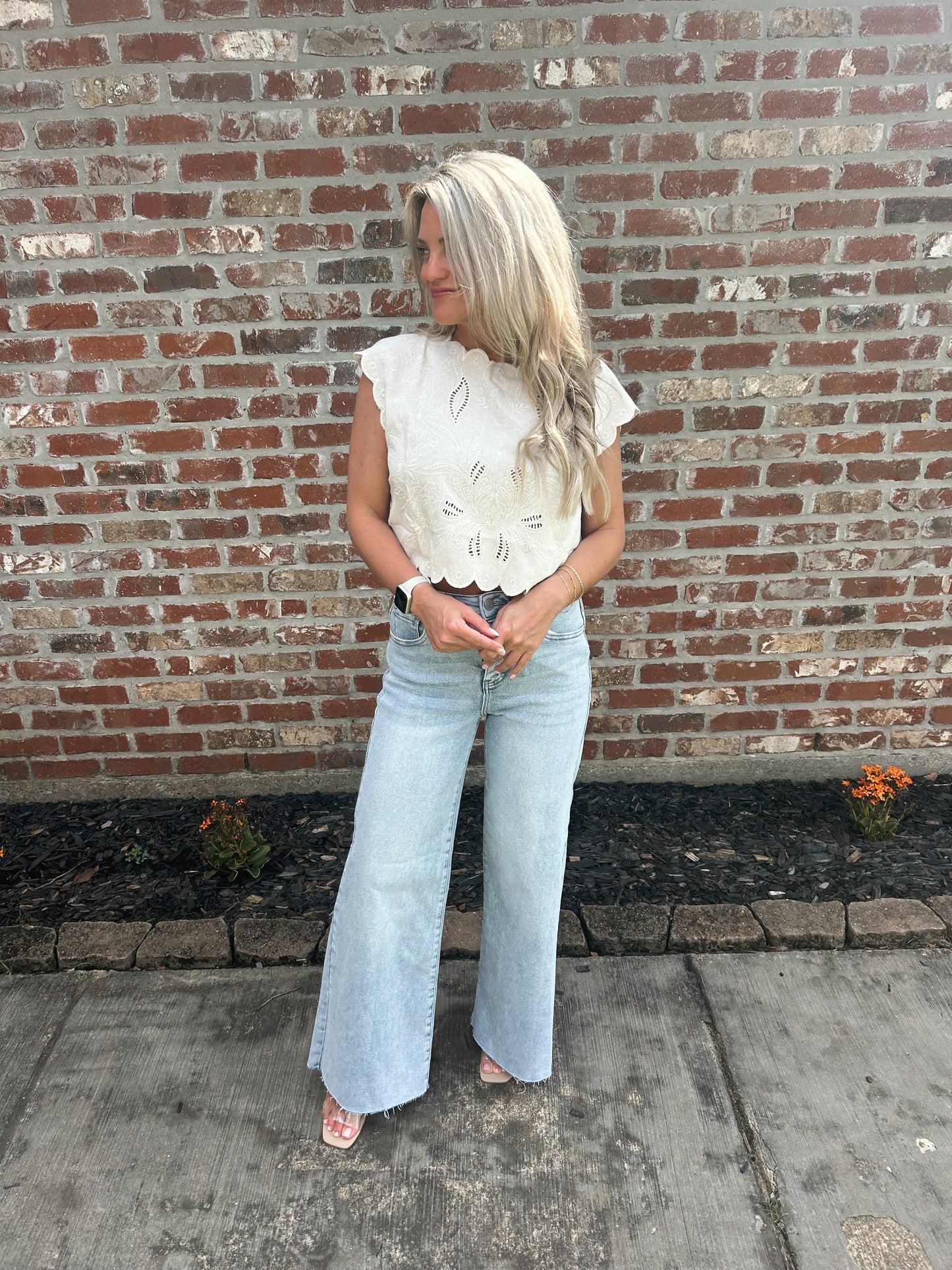 Eyelet Embroidered Tank