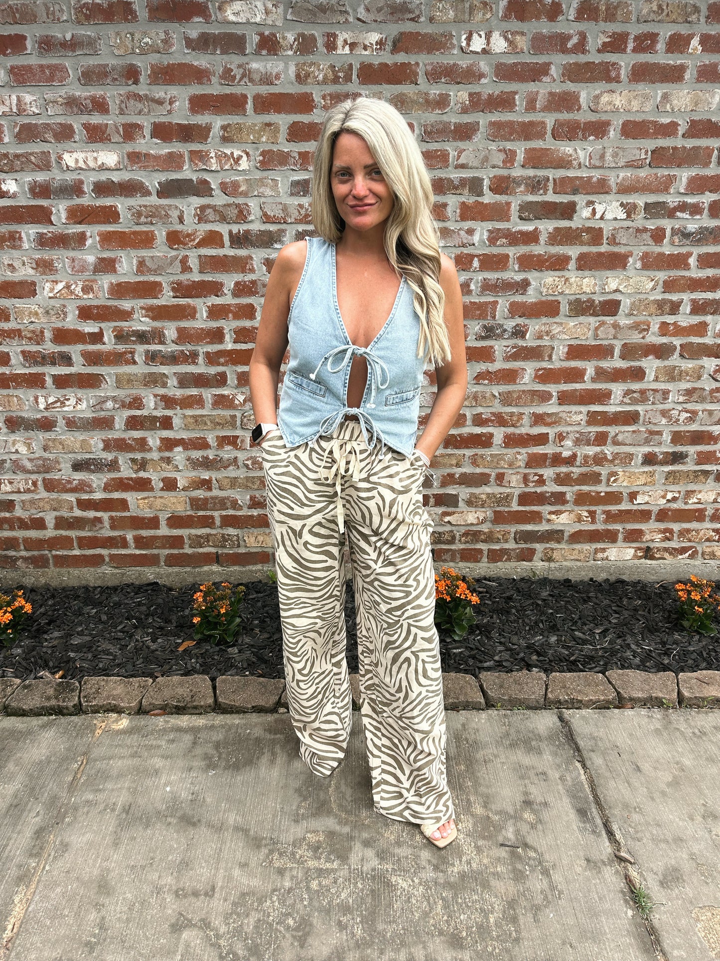 Giddy Up Denim Tie Vest