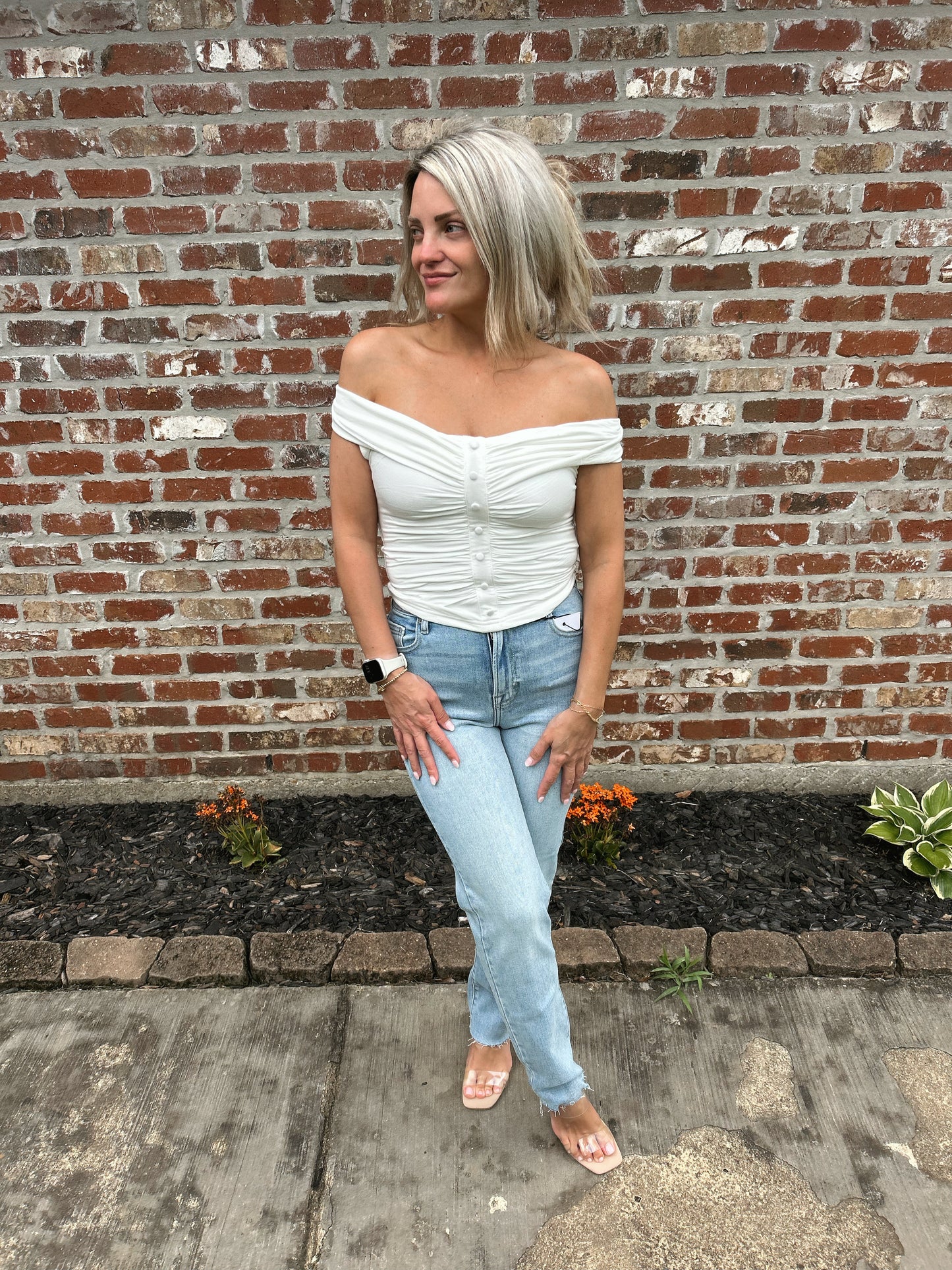 Silhouette Button Top