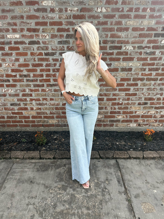 Eyelet Embroidered Tank