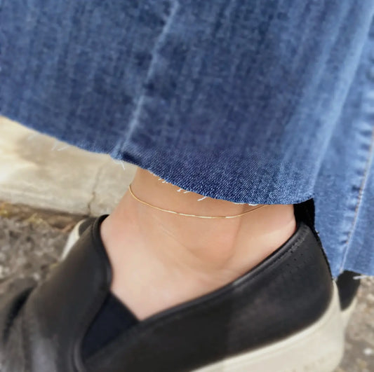 0.5mm dainty box chain anklet