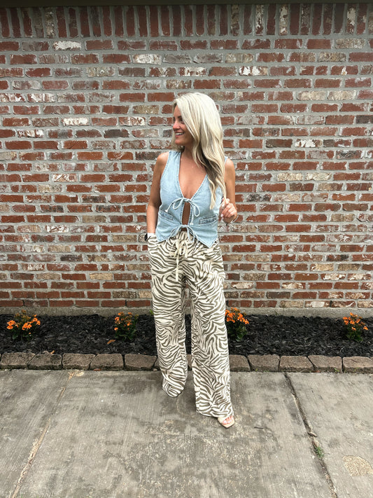 Giddy Up Denim Tie Vest