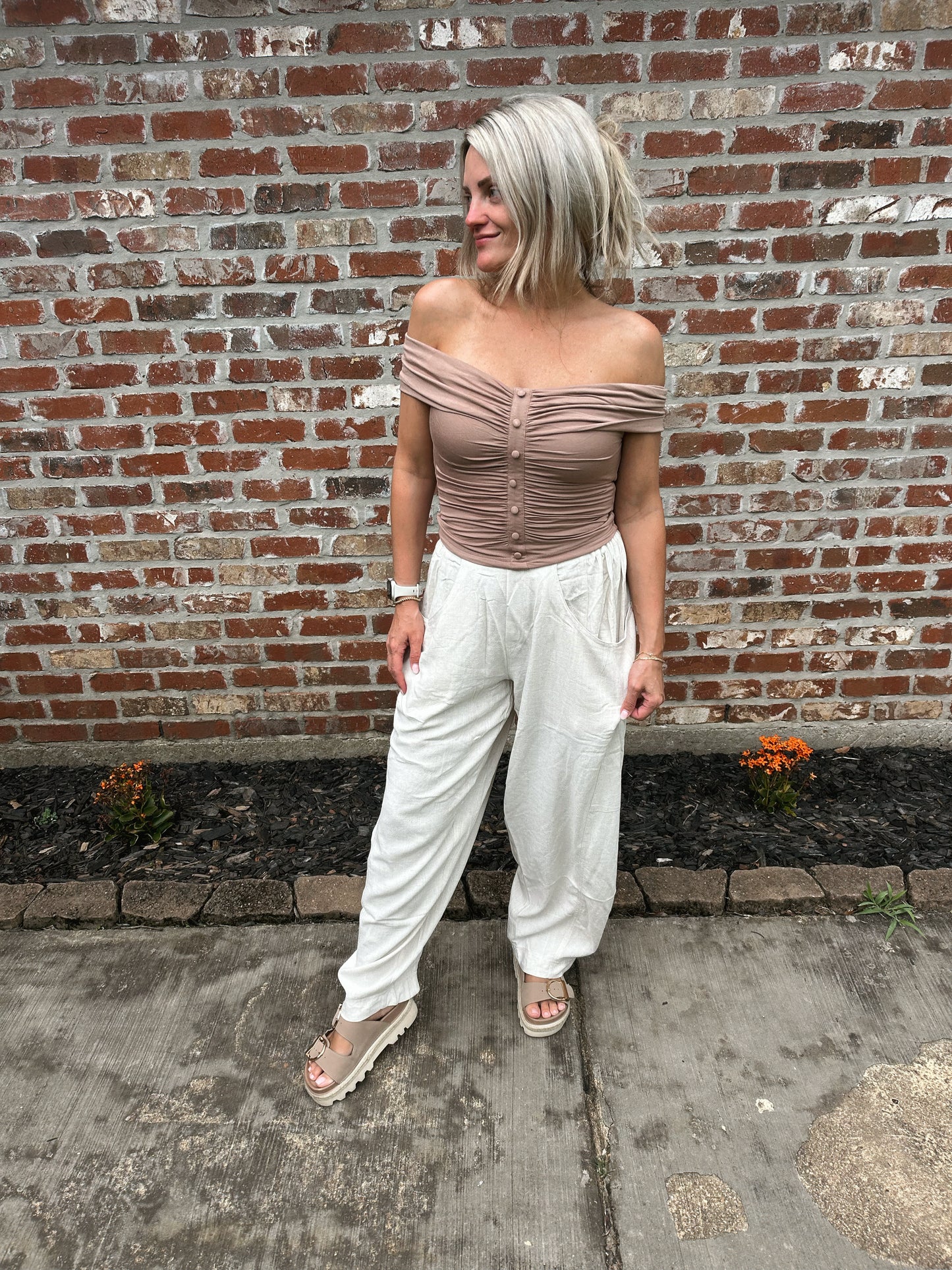 Silhouette Button Top